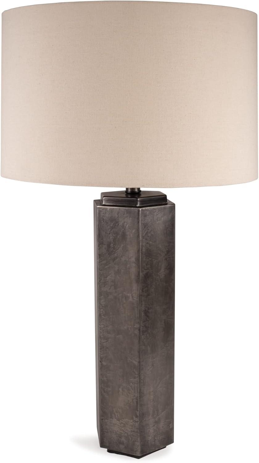 Signature Design by Ashley Dirkton Modern Hexagonal Metal Table Lamp - Antique Pewter