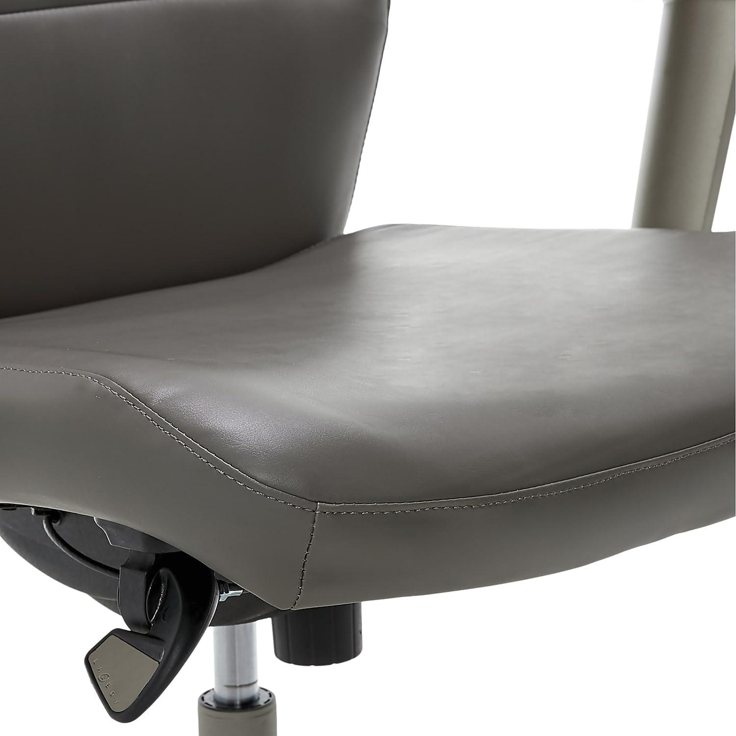 La-Z-Boy Baylor Bonded Leather Adjustable Ergonomic Executive Office Chair with Lumbar Support