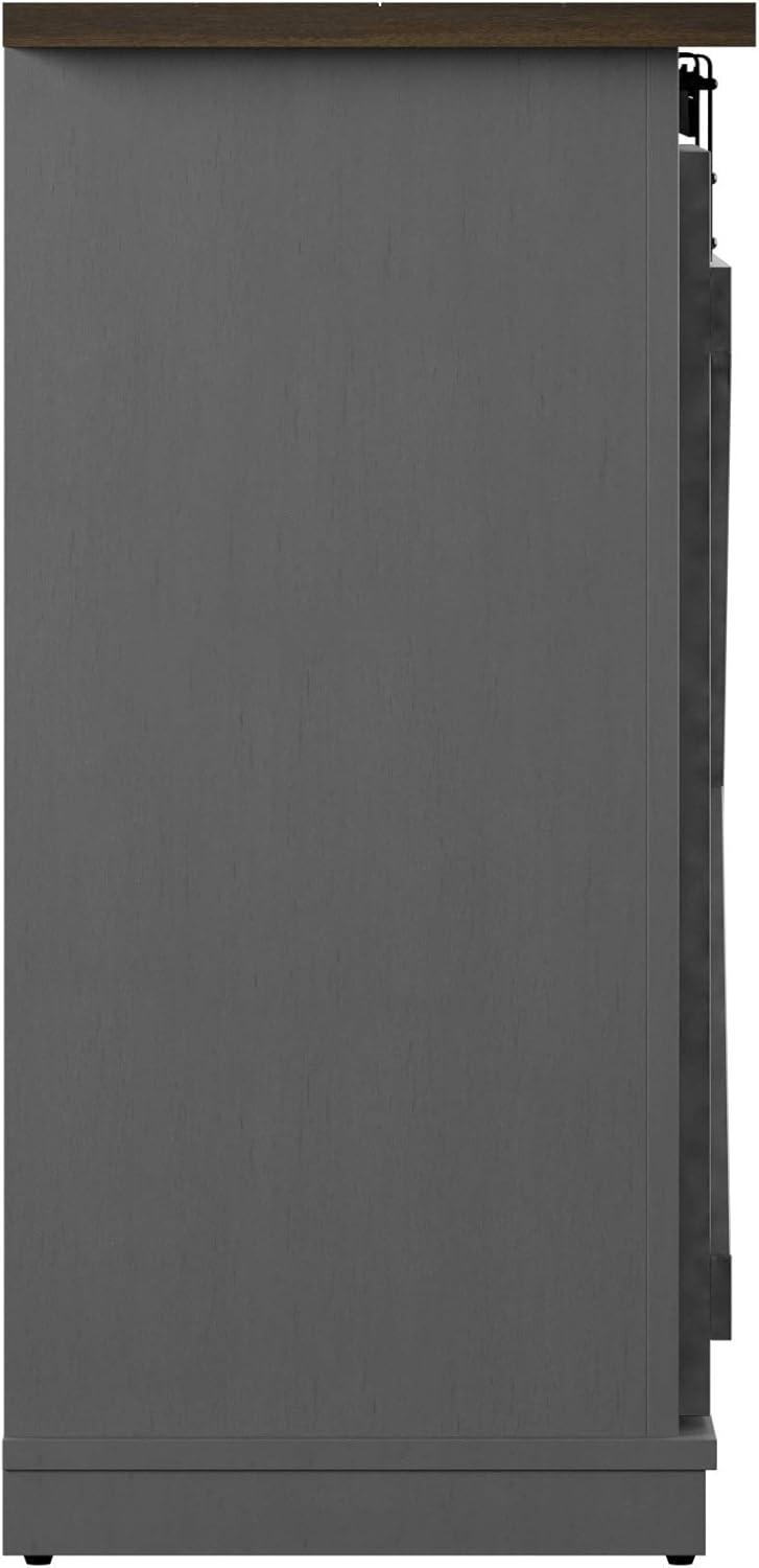 Twin Star Home Terryville Barn Door TV Stand for TVs up to 60", Dark Gray