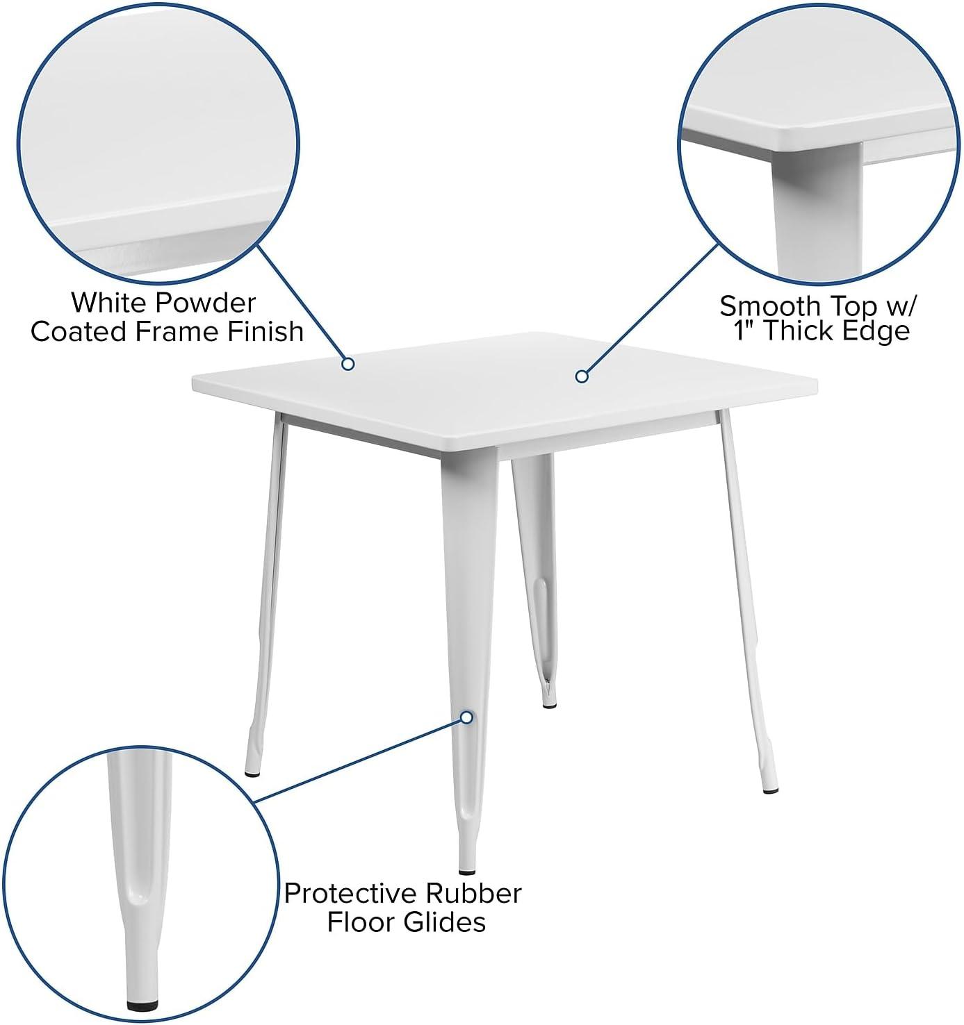 Flash Furniture Commercial Grade 31.5" Square Metal Indoor-Outdoor Table