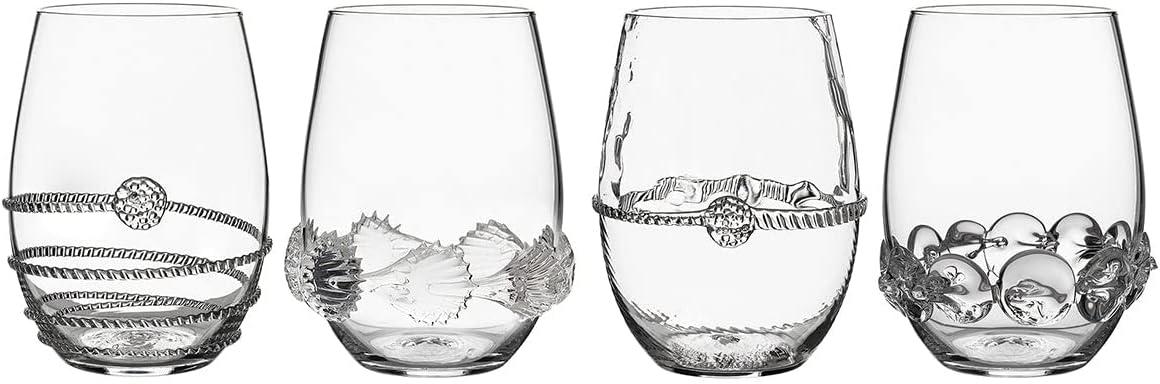 Juliska Heritage 12 oz. Stemless Wine Glass Assorted (Set of 4)