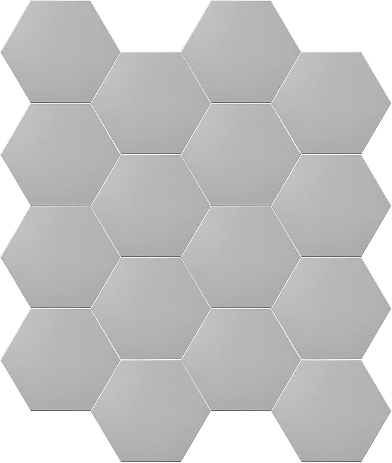 Bex 6" x 6.9" Hexagon Stone Composite Peel & Stick Wall Tile