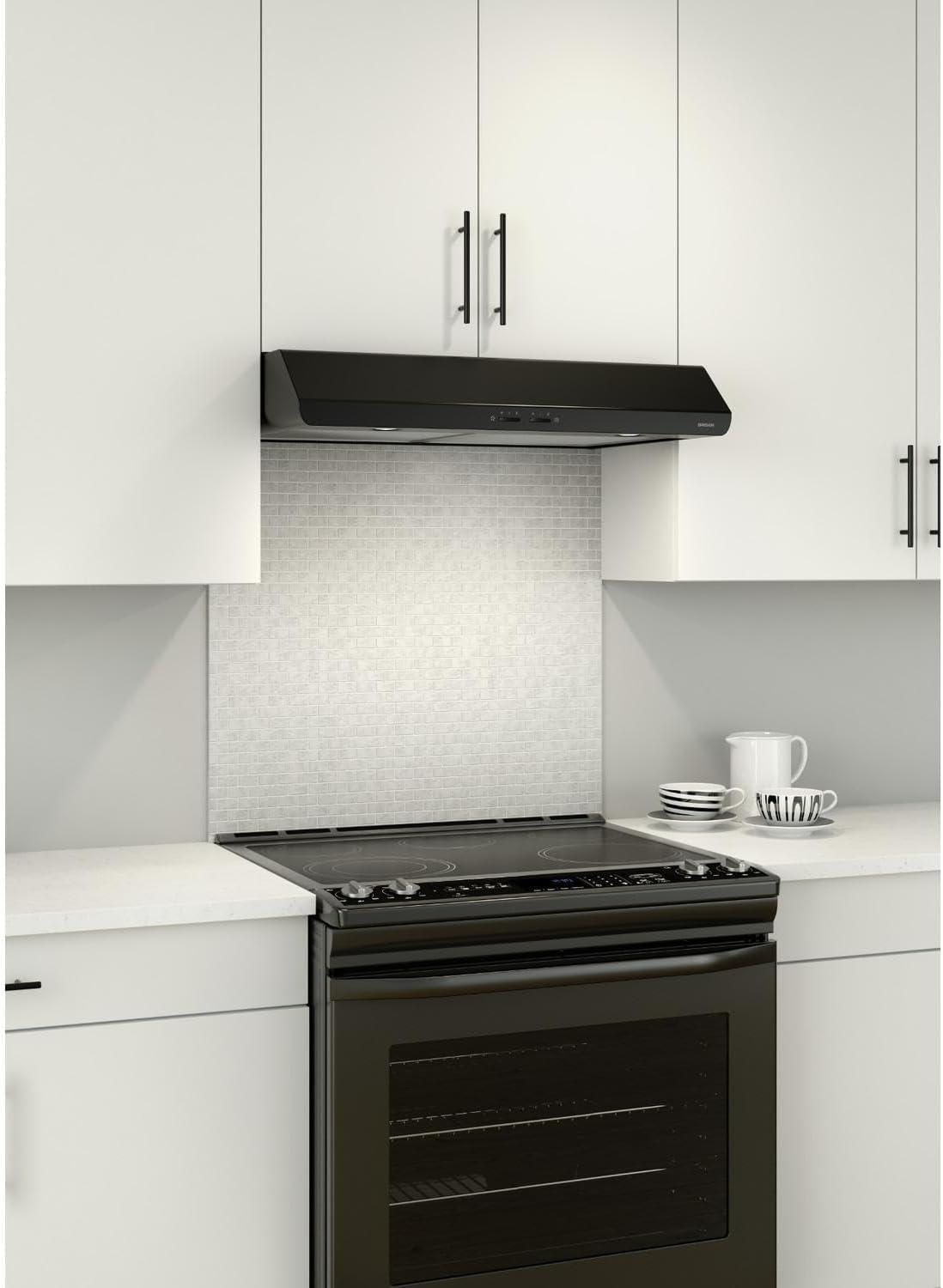 Broan NuTone Broan NuTone 30" Steel 250 CFM Convertible Under Cabinet Range Hood with Mesh Filter BKSH130BL