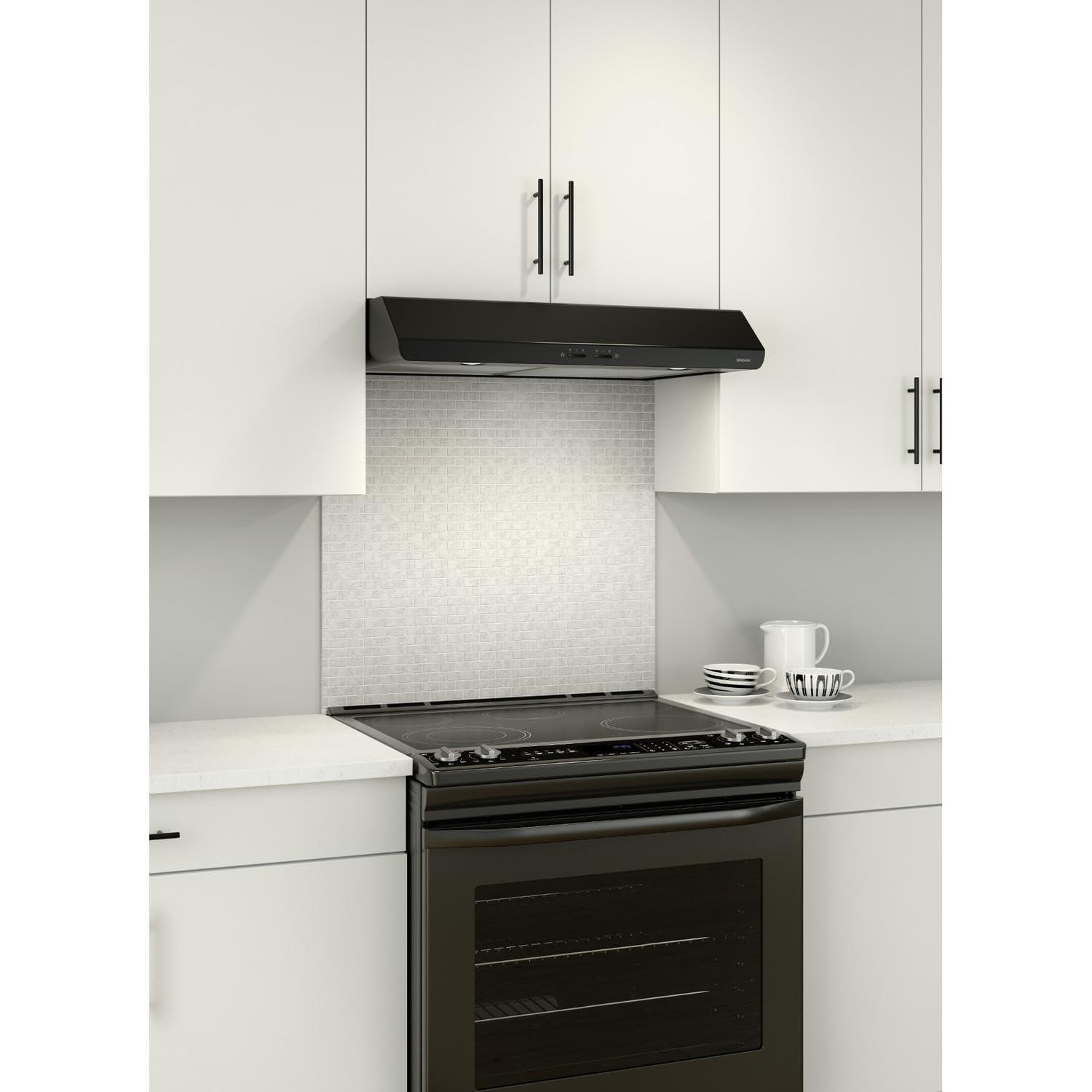Broan NuTone Broan NuTone 30" Steel 250 CFM Convertible Under Cabinet Range Hood with Mesh Filter BKSH130BL