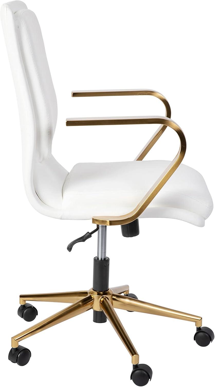 Flash Furniture Mid-Back Designer Upholstered Swivel Executive Office Chair with Armrests