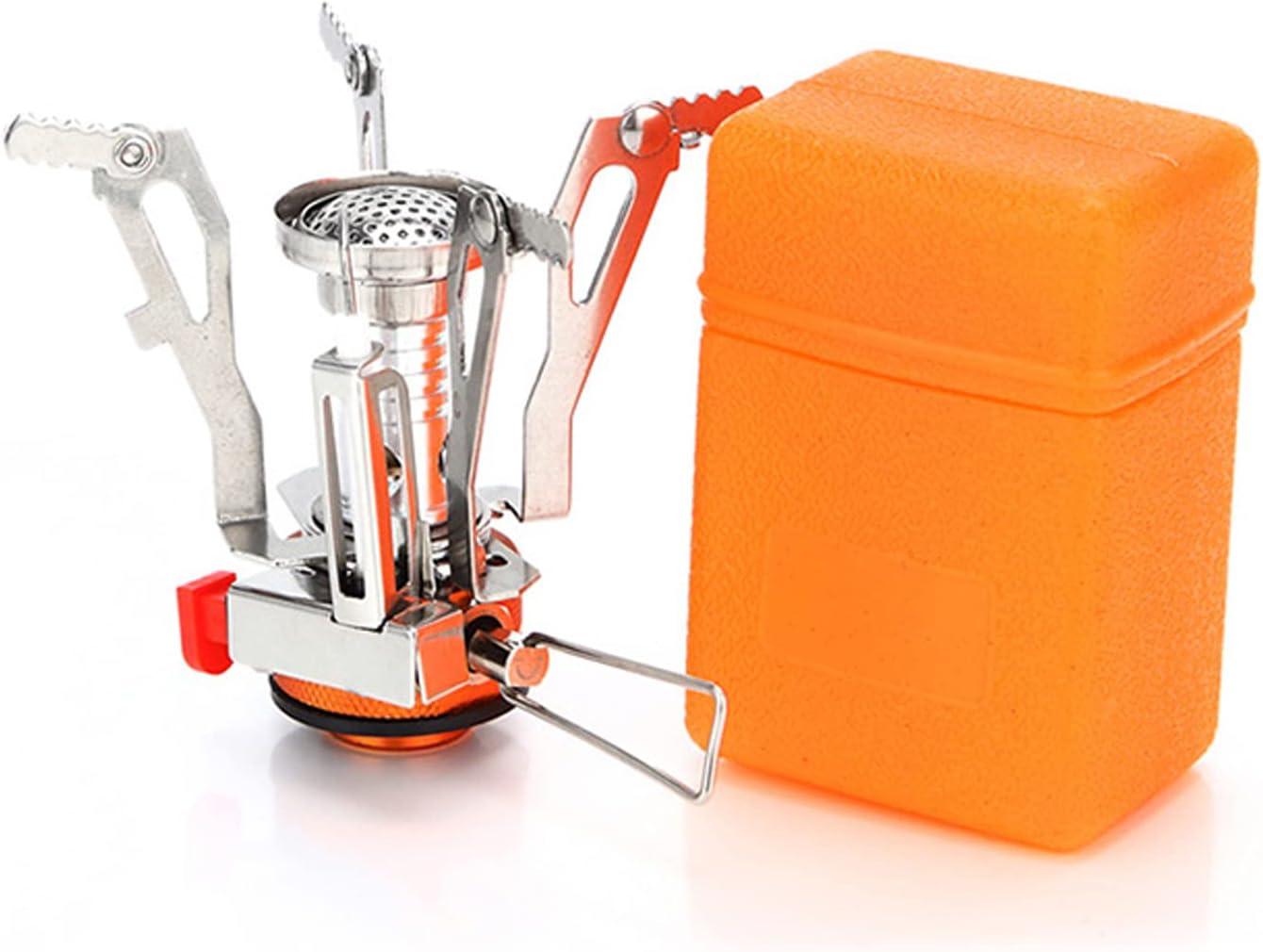 Compact Orange Aluminum Alloy Camping Stove with Piezo Ignition