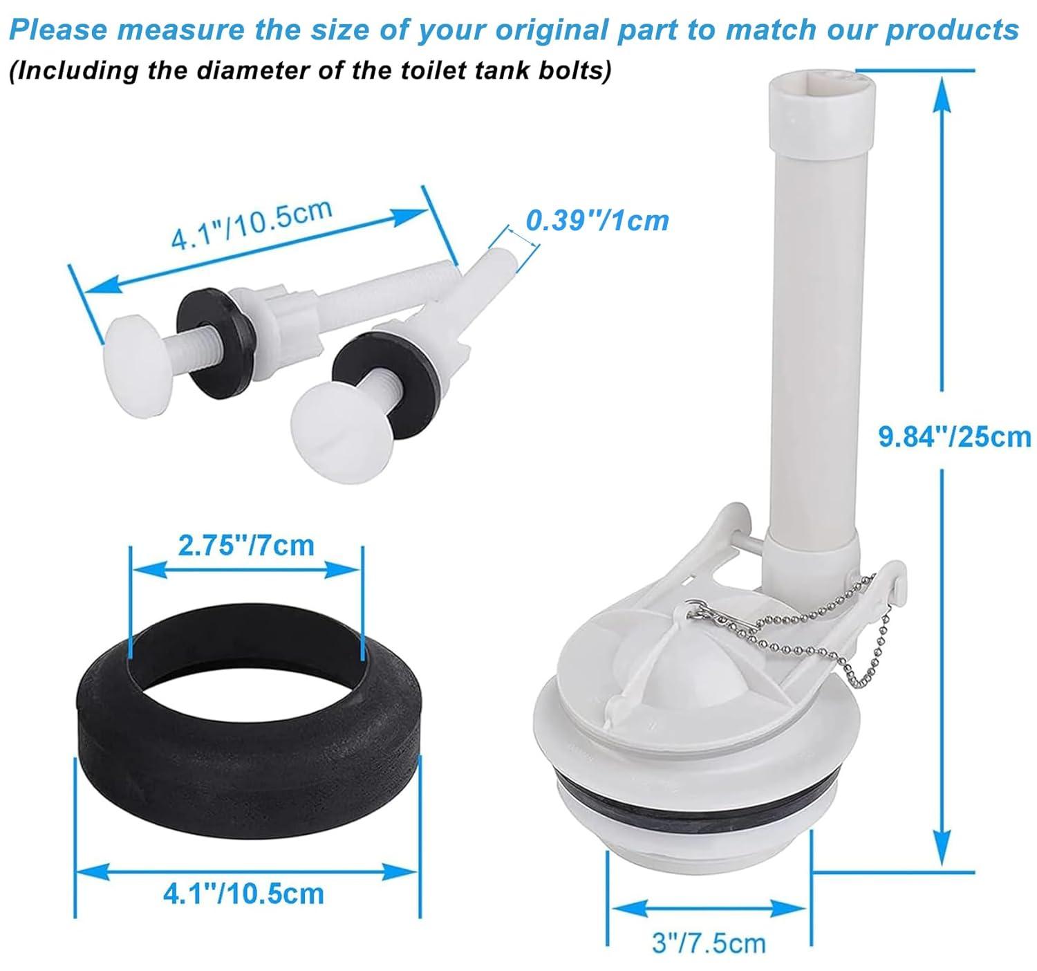 3-Inch Toilet Flush Valve Replacement 2-piece Toilet Tank Parts with Gasket and Bolts Fit for American Standard 738921-100.0070A Easy to Install High Performance Water-Saving