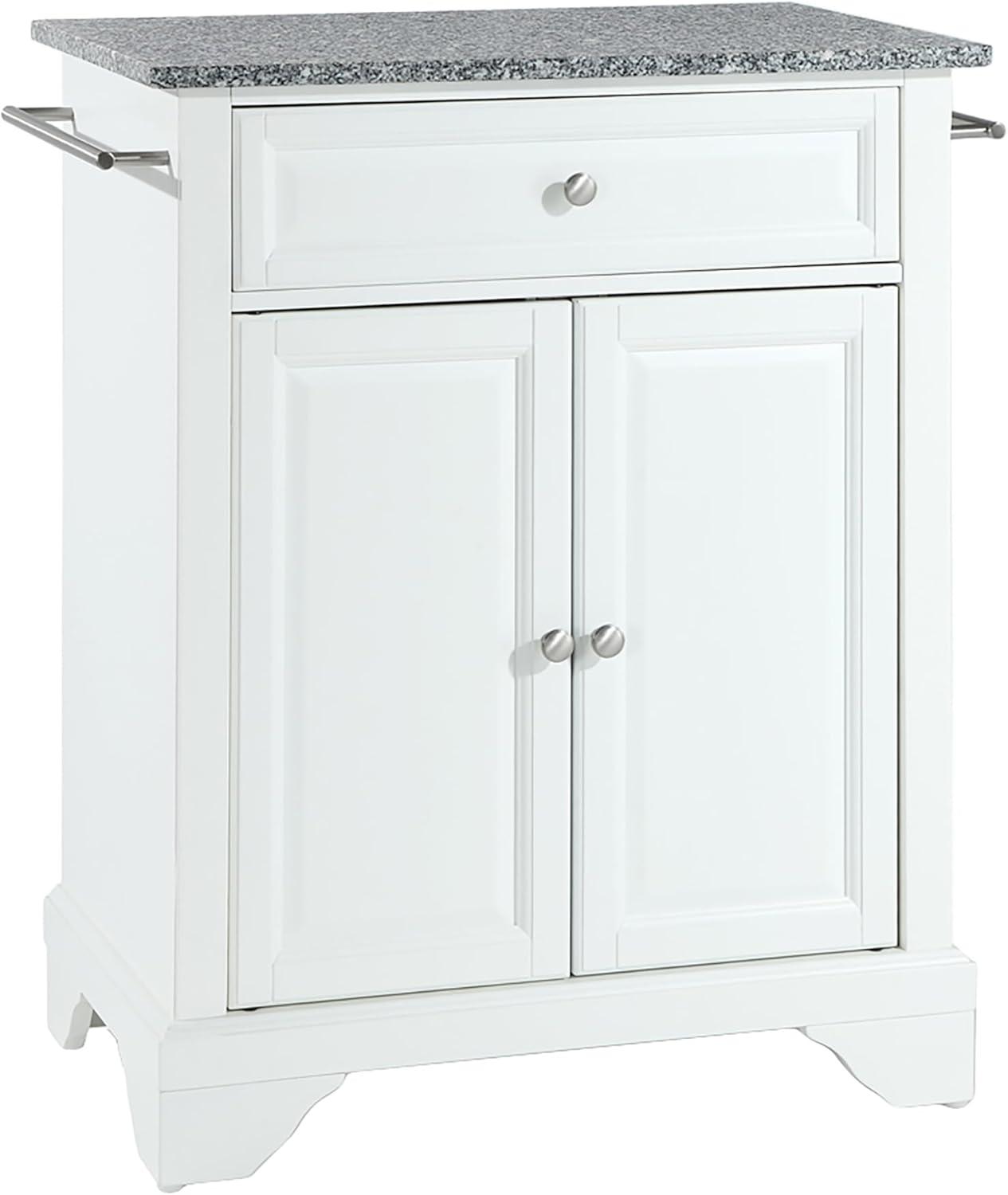 Lafayette Granite Top Portable Kitchen Island/Cart White/Gray - Crosley