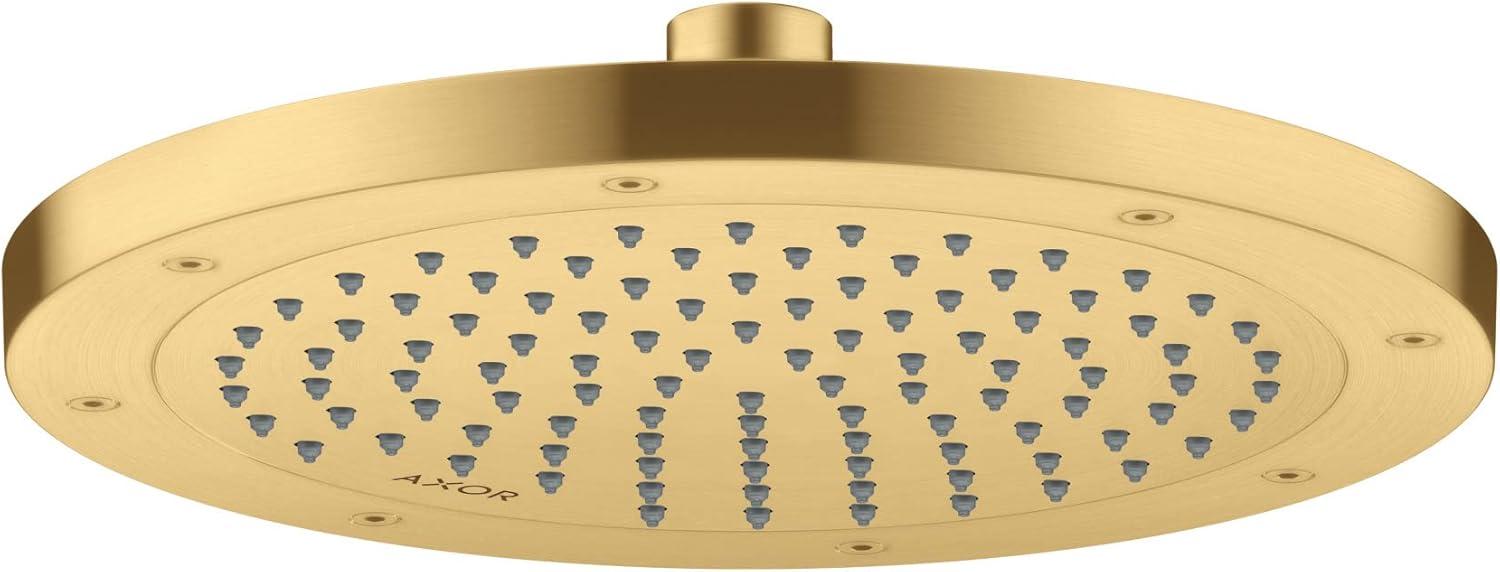 Brushed Gold Optic Rain Showerhead with Chrome Finish