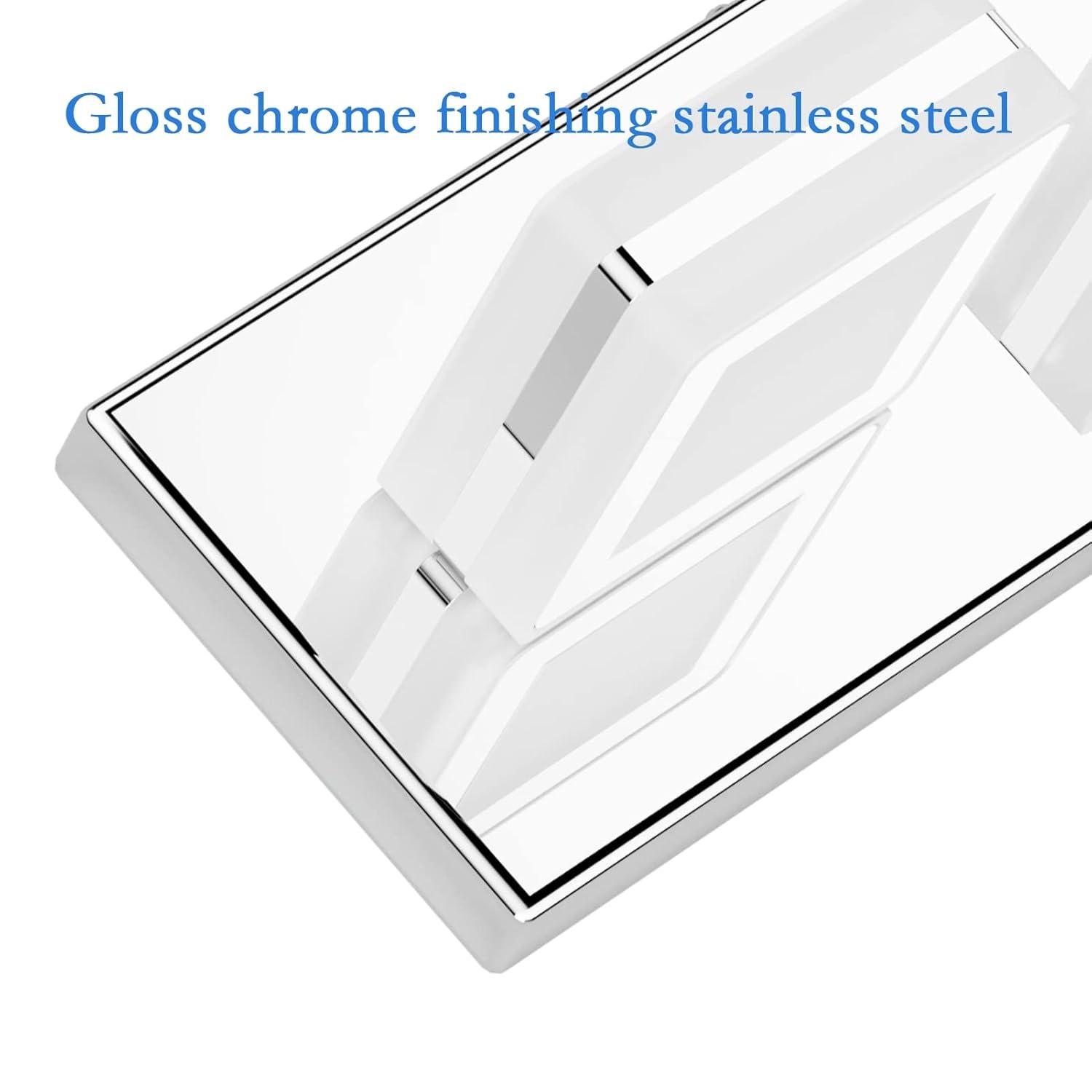 Ralbay Modern 6 Light Vanity Light Chrome Bathroom Vanity Lighting Fixtures Over Mirror Acrylic Up and Down Chrome Bathroom Wall Mounted Lights