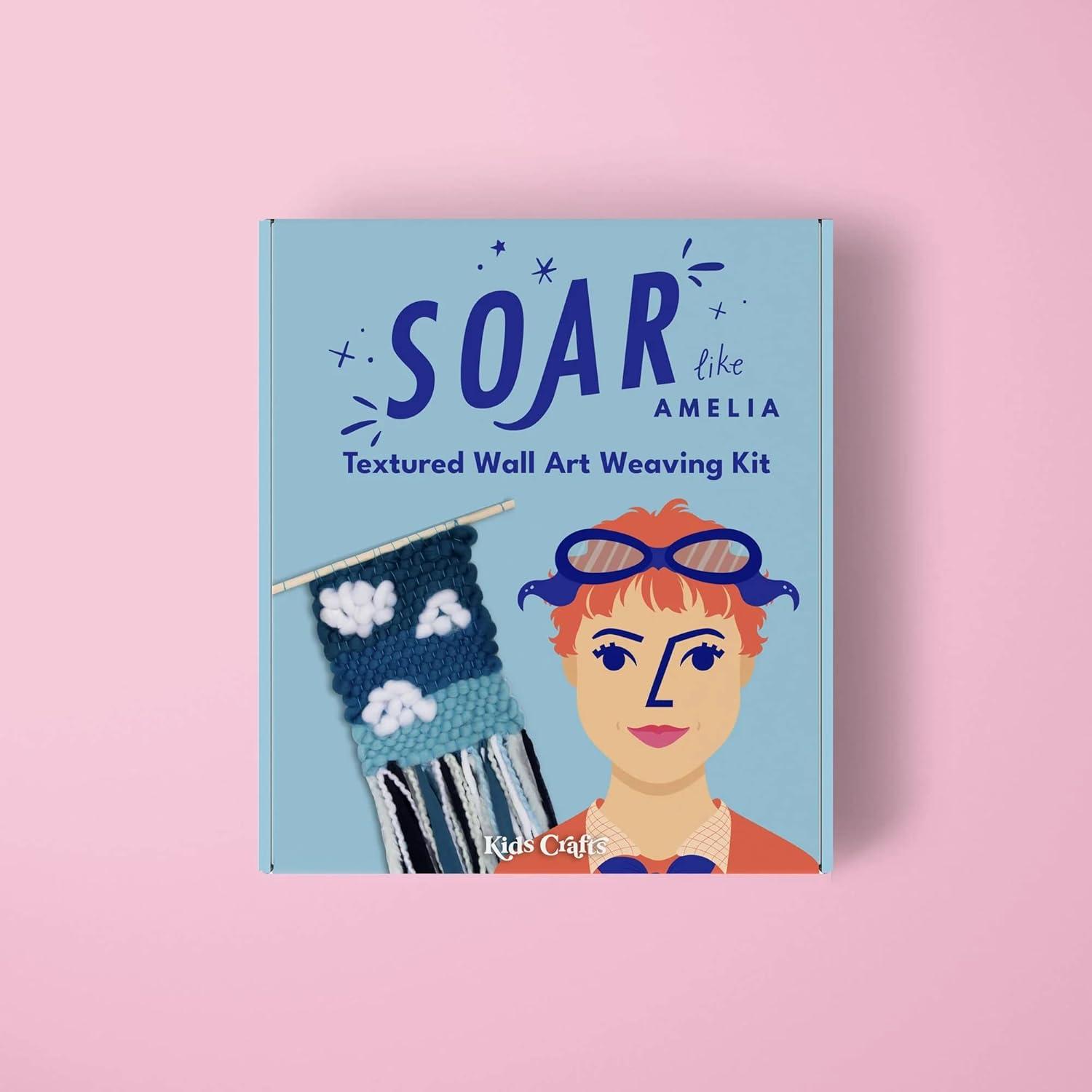 LeadHER: SOAR like Amelia Weaving Loom Craft Kit - Kids Crafts: DIY Art Kit for Kids, Includes Paint, Beads & Needle