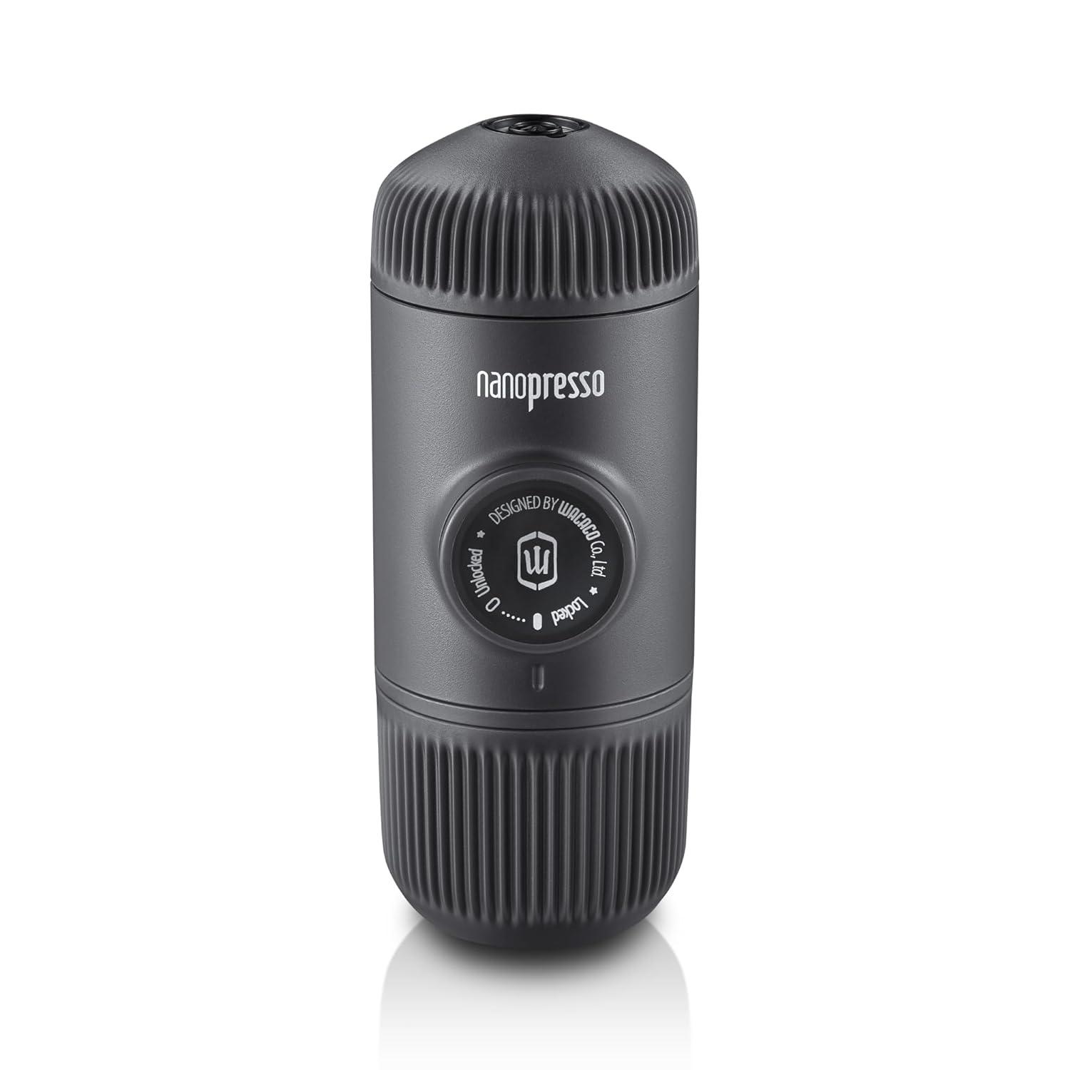 Wacaco Nanopresso Portable Espresso Maker, Upgrade Version of Minipresso, 18 Bar Pressure, Small Travel New Coffee Maker, Manually Operated. Perfect for Kitchen and Office