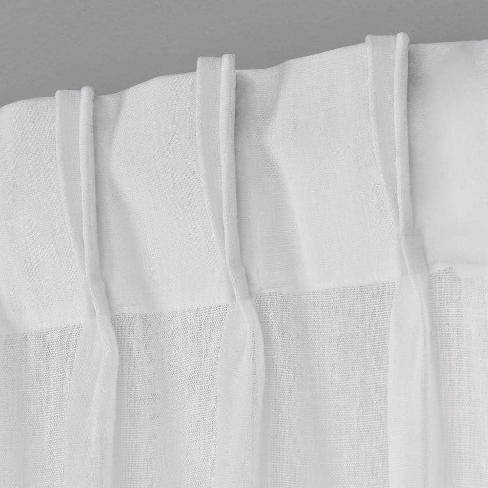Set of 2 (96"x50") Belgian Pinch Pleats Sheer Window Curtain Panel White - Exclusive Home