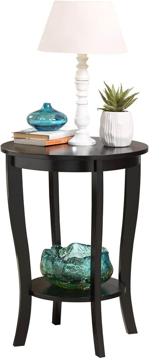 Convenience Concepts American Heritage Round Table in Black Wood Finish