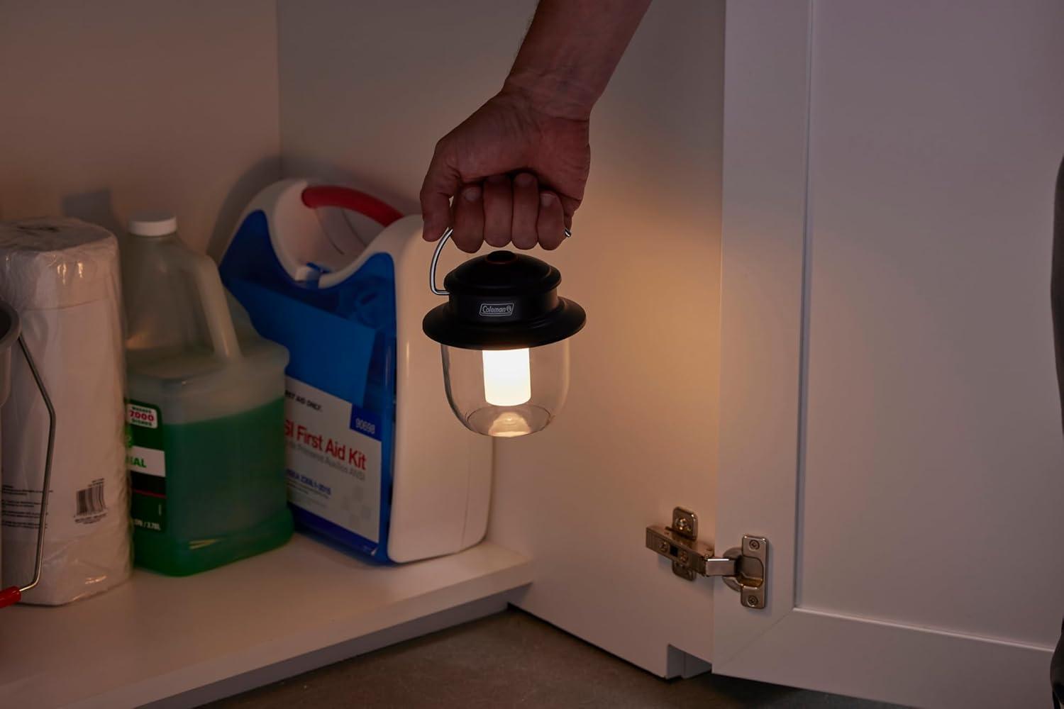 Rechargeable Black Metal-Inspired LED Lantern, 400 Lumens