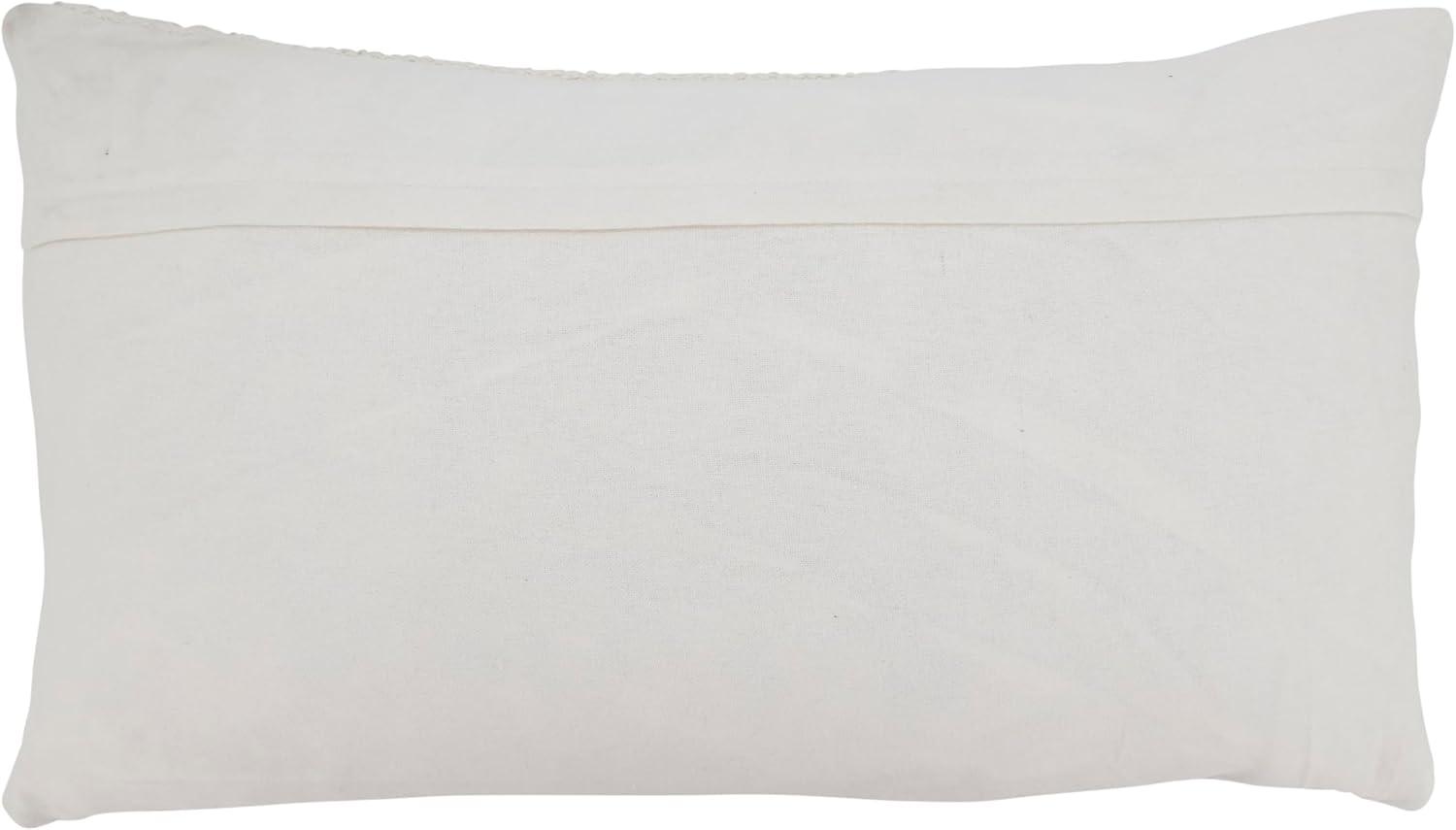 Saro Lifestyle Intricate Diamond Weave Poly Filled Throw Pillow, Off-White, 14"x22"