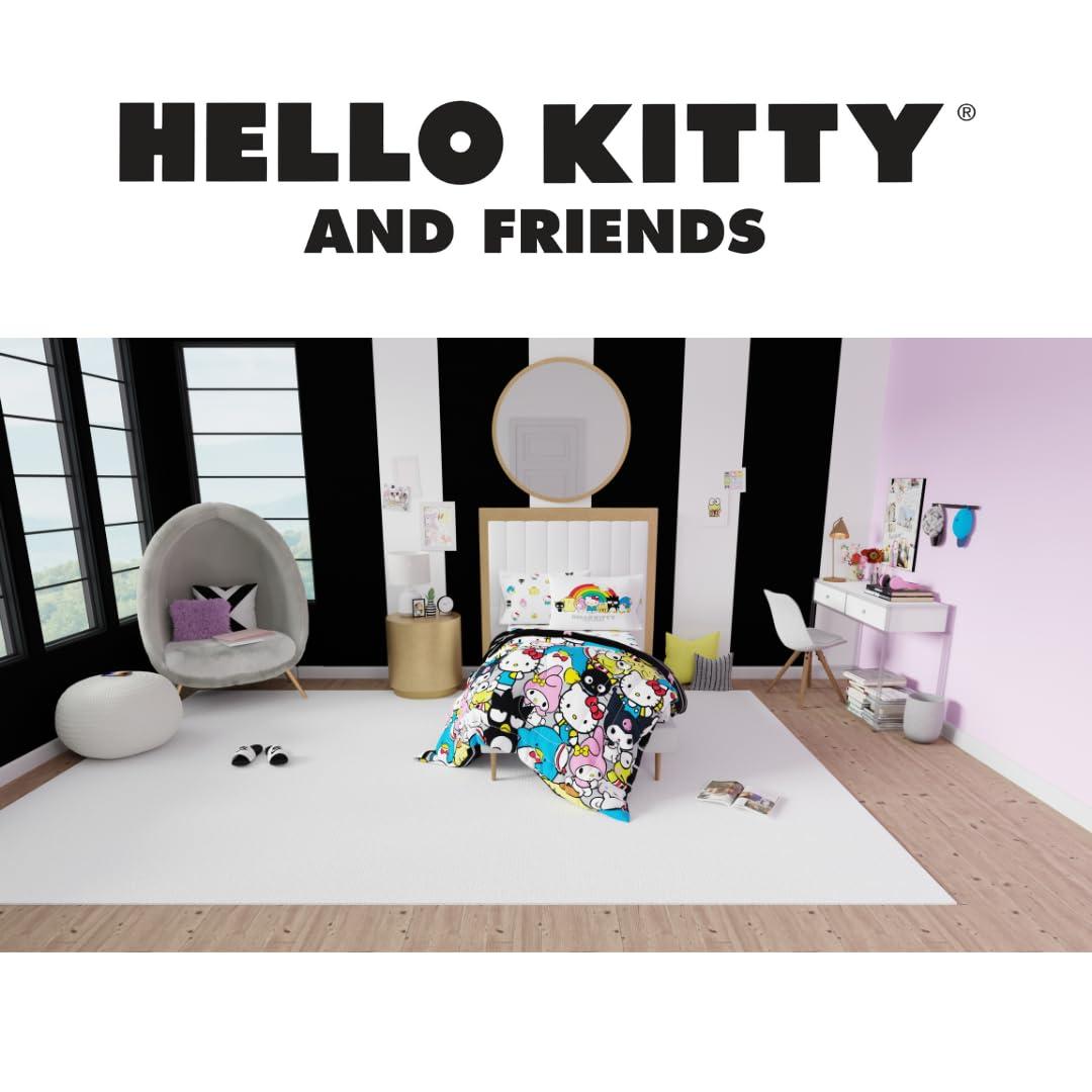 Hello Kitty & Friends Collectibles Bedding 5 Piece Super Soft Comforter and Sheet Set with Sham, Twin, (Official Licensed Product)