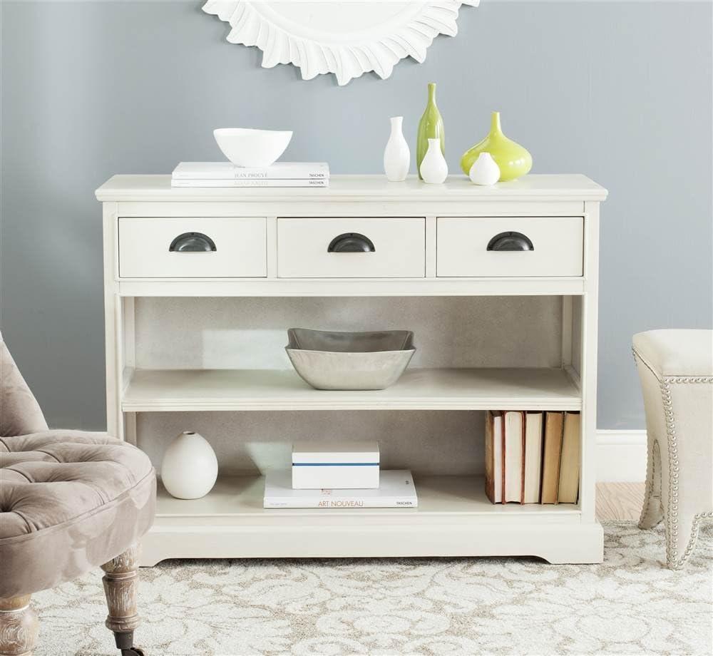 Prudence Book Shelf - AMH5727 - Vintage White - Safavieh Couture