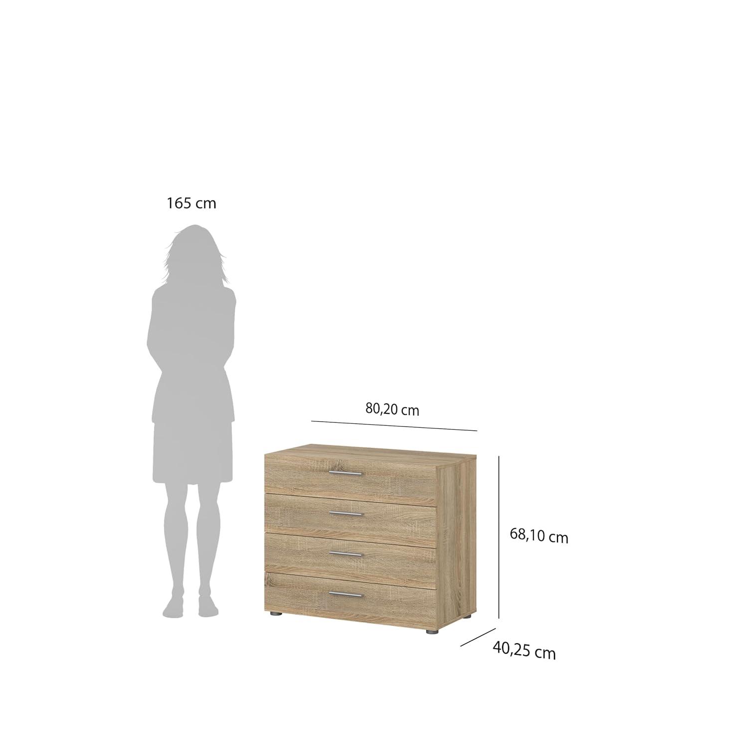 Tvilum Loft 4 Drawer Chest Dresser for Adults, Oak Structure