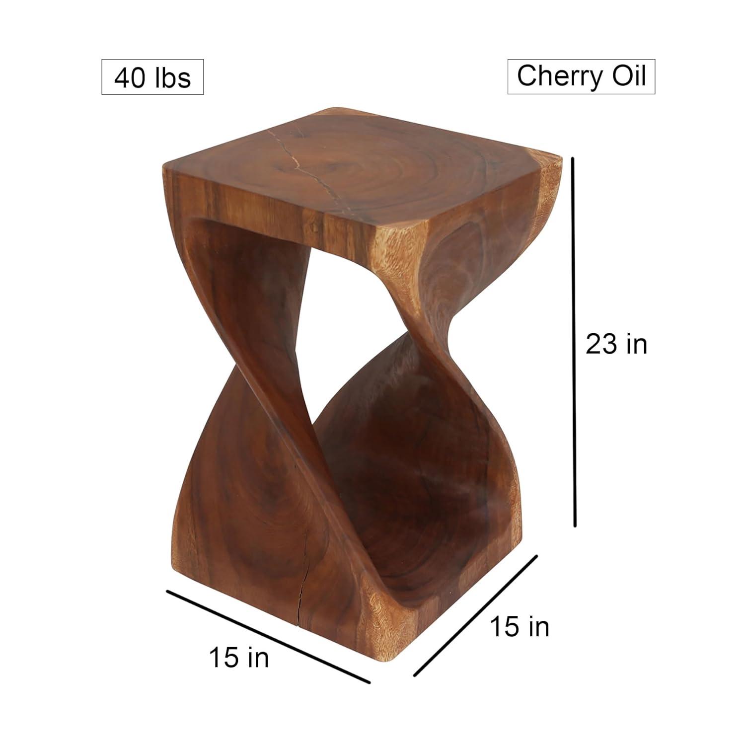 Haussmann ® Original Wood Twist Stool 10 X 10 X 16 In High Walnut Oil - 10" x 10" x 16"