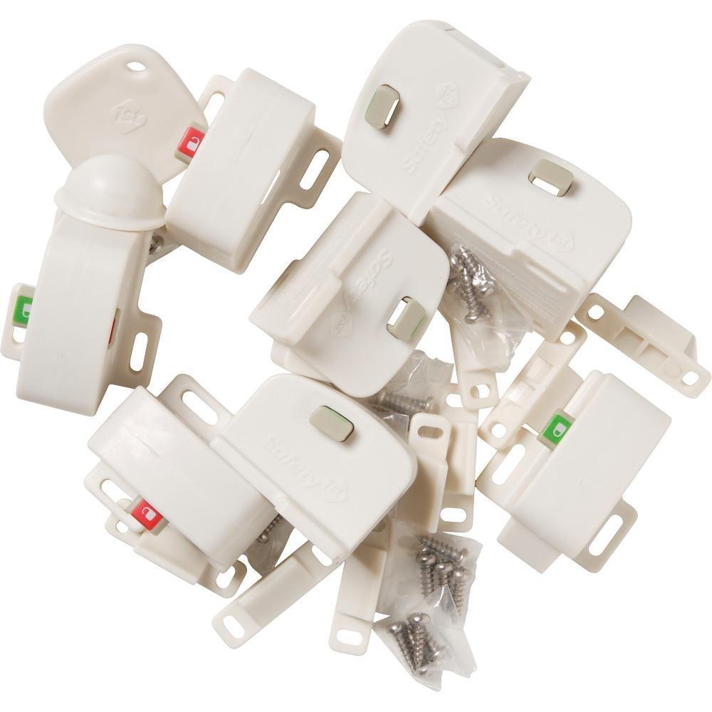 Safety 1st Deluxe Magnetic Locking System (8 locks, 1 key), White, Toddler