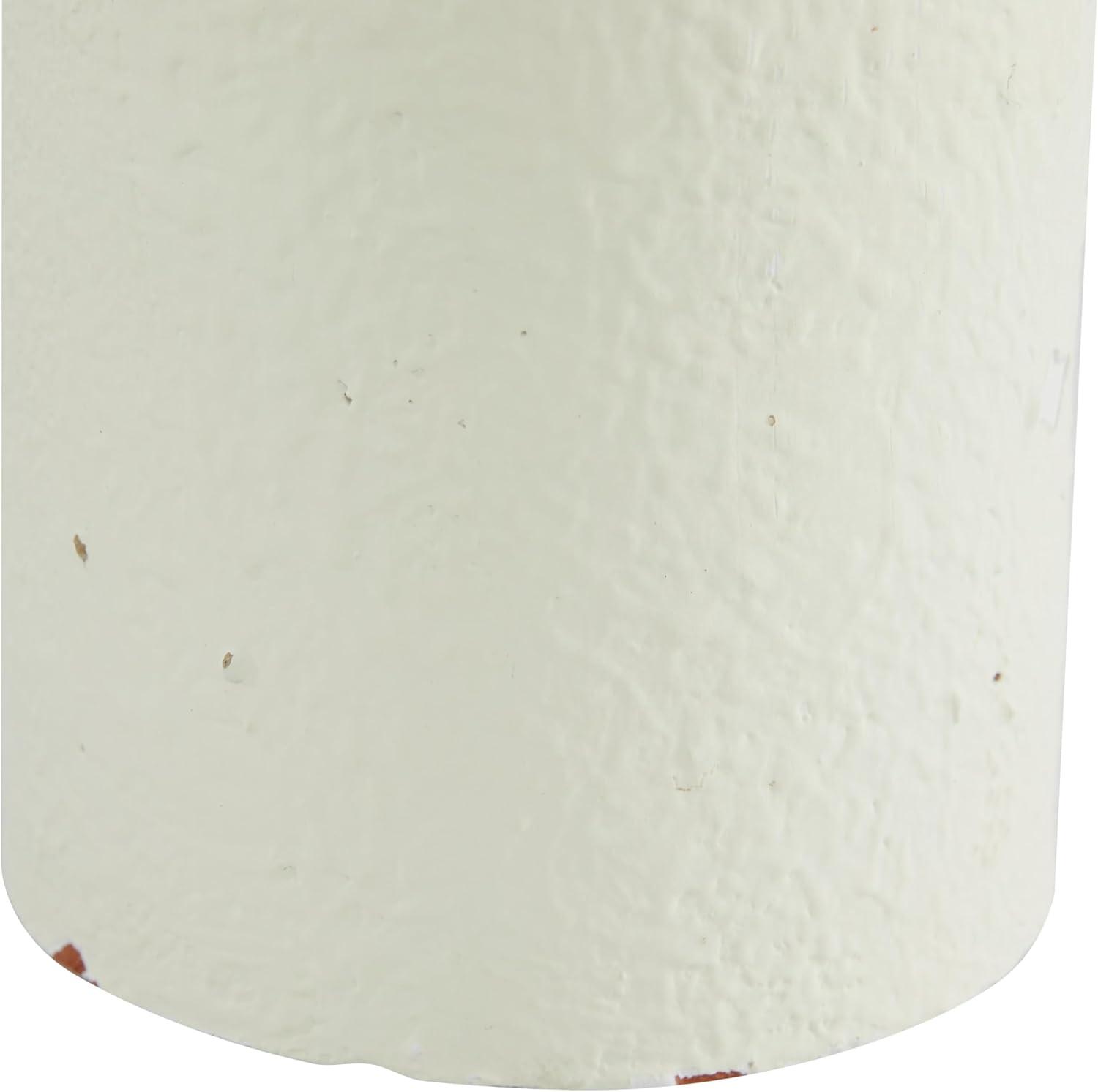 Novogratz Ceramic Decorative White Vase with Terracotta Detailing Set