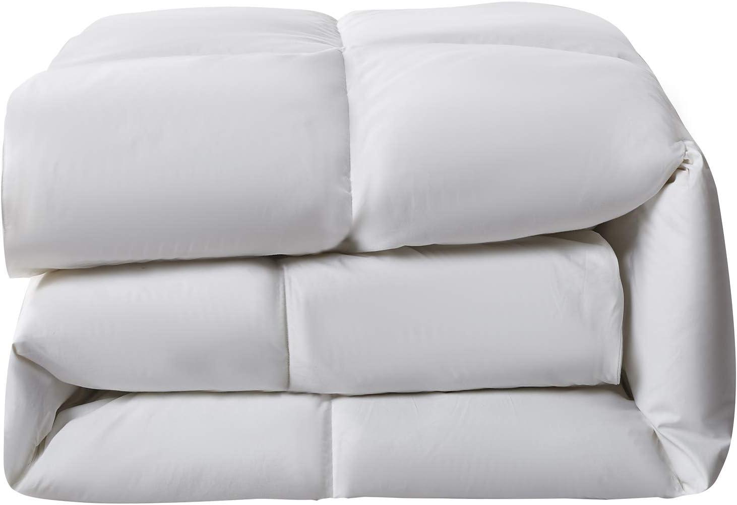 Twin White Cotton Goose Down Comforter