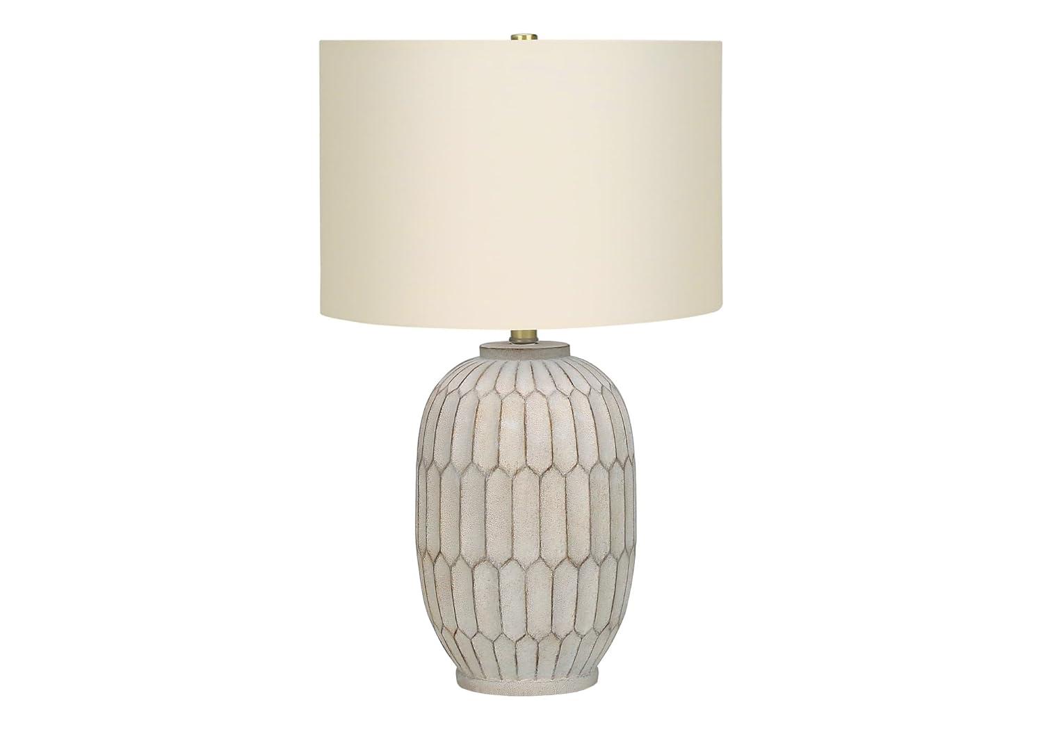 Monarch Specialties Lighting 24inchH Table Lamp Cream Resin Ivory / Cream Shade Transitional