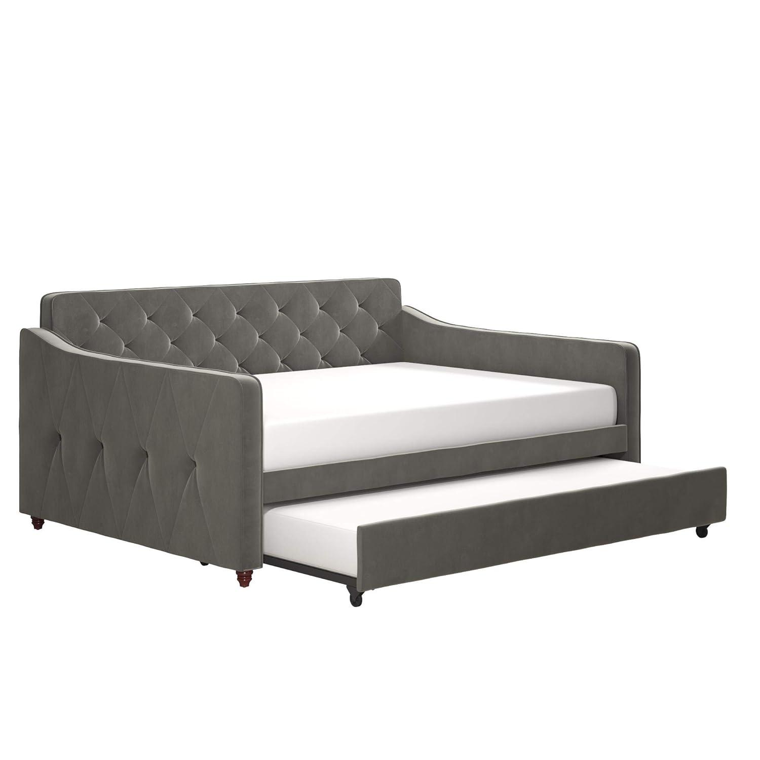 Vintage Upholstered Daybed with Trundle