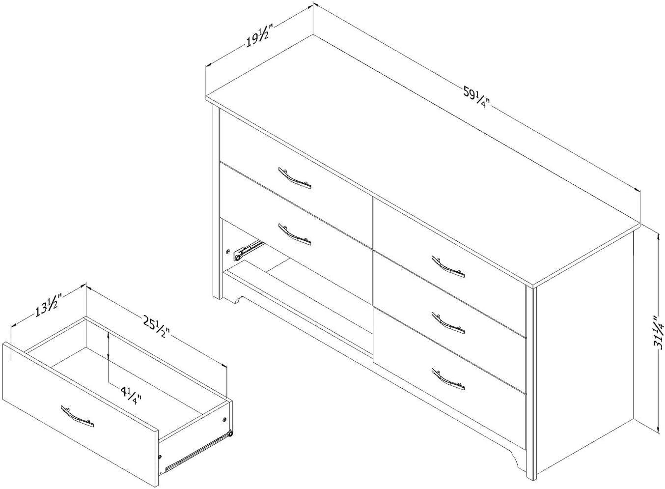 Fusion 6-Drawer Dresser