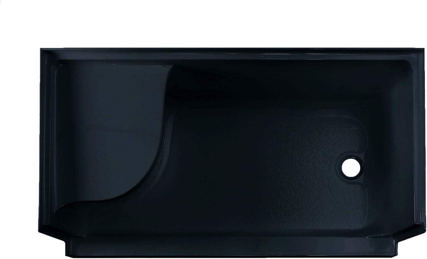 Aquatique 60" x 32" Shower Base in Matte Black