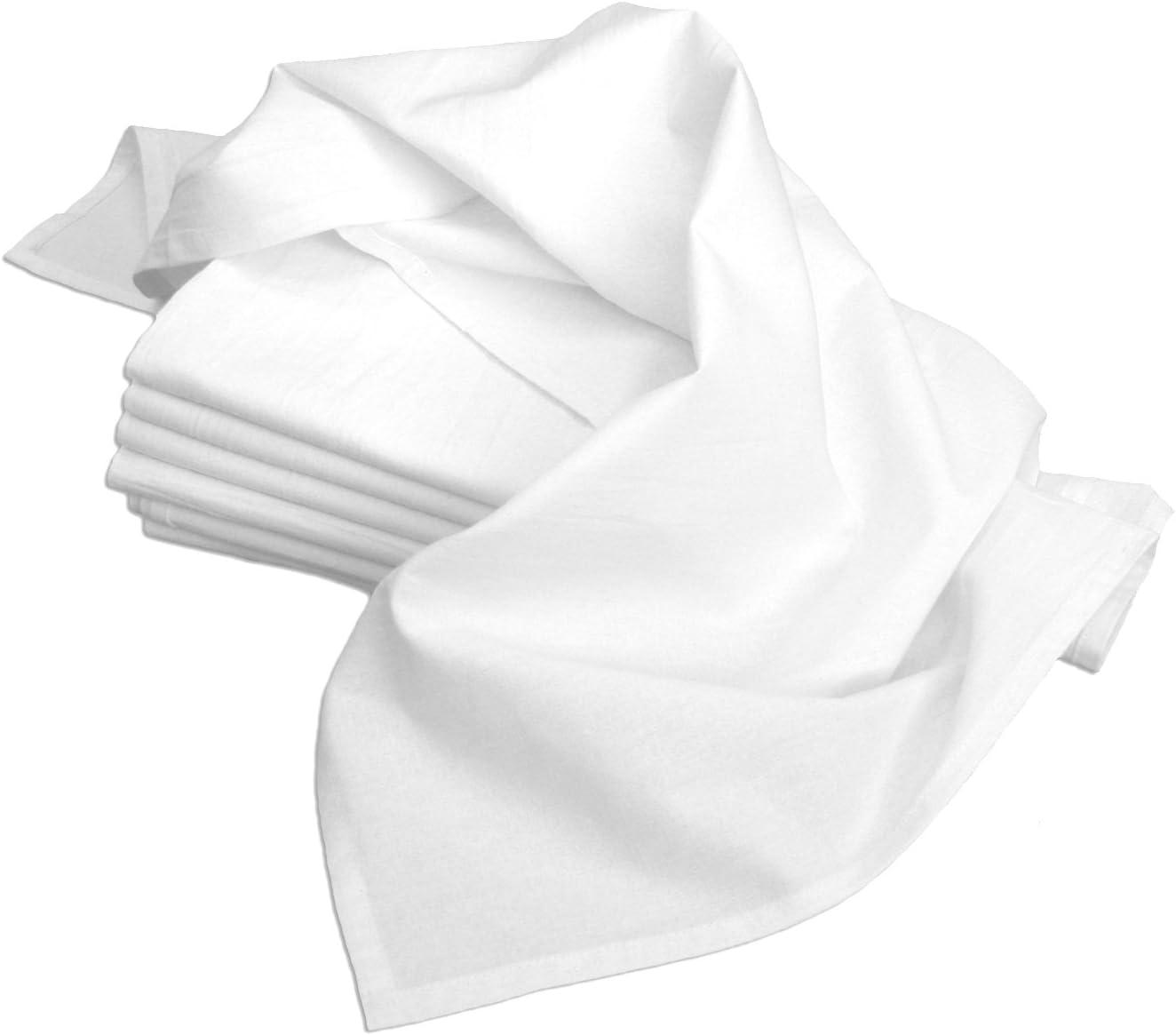 White Cotton Flour Sack Towels Set of 7