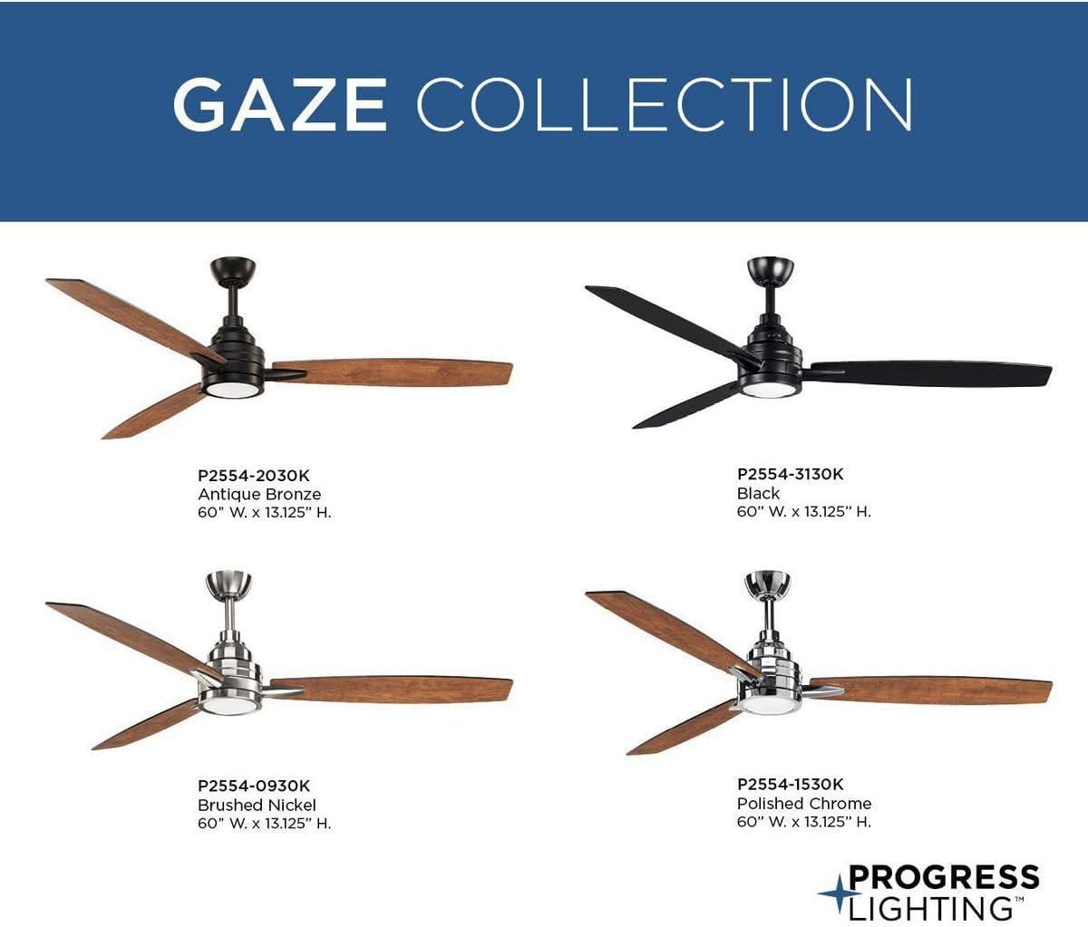 Gaze Collection 60" LED Three-Blade Ceiling Fan