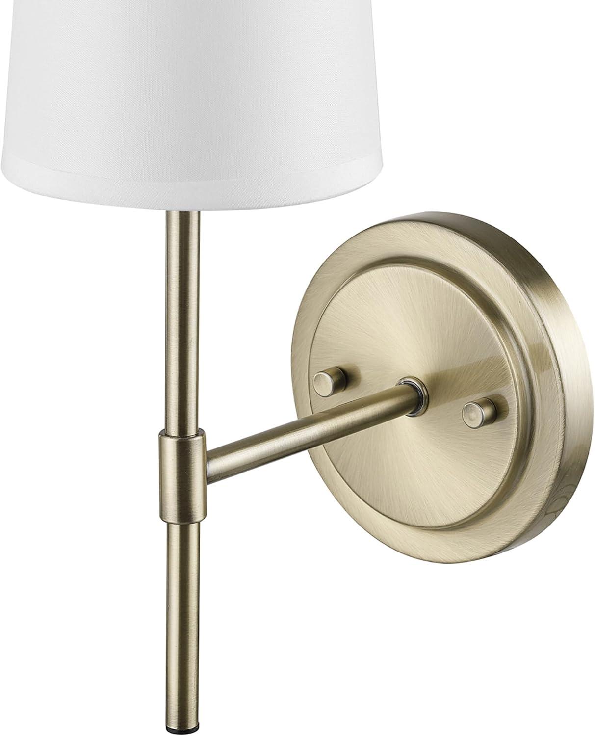 1-Light Clarissa Wall Sconce with Fabric Shade White - Globe Electric