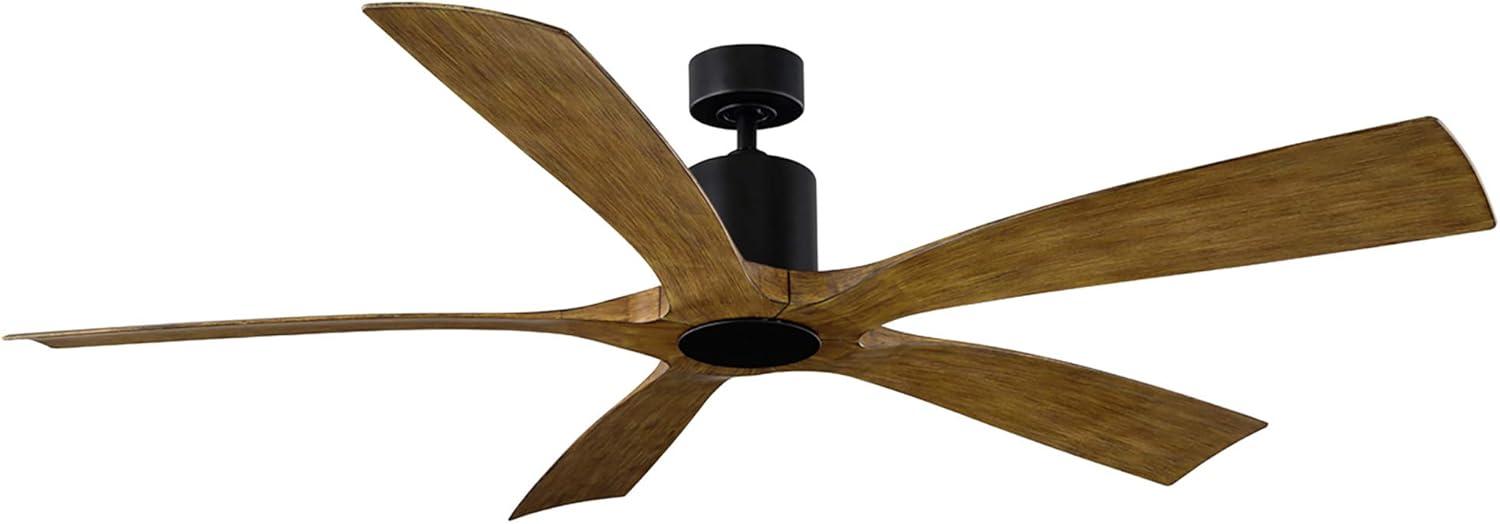 Aviator 70" Matte Black and Distressed Koa Smart Ceiling Fan