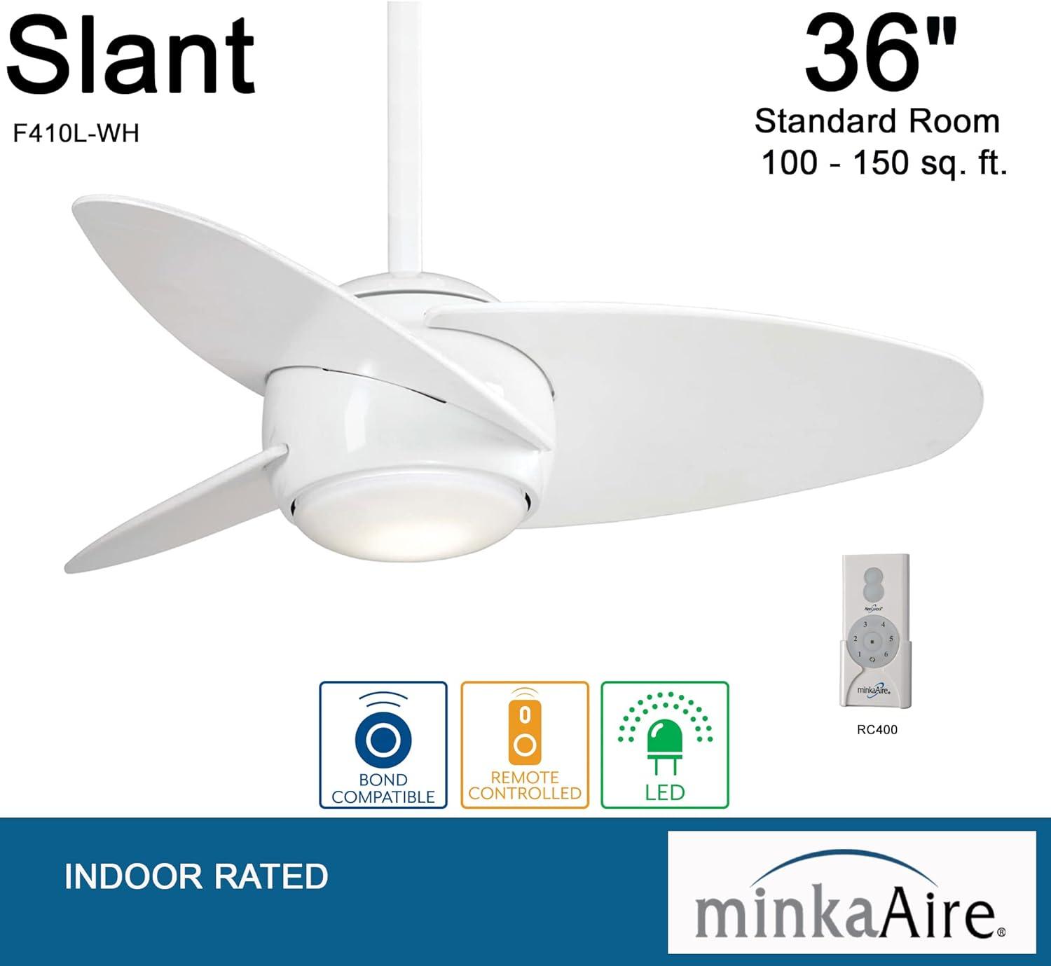 36" 3 - Blade LED Propeller Ceiling Fan with Wall Control and Light Kit Included