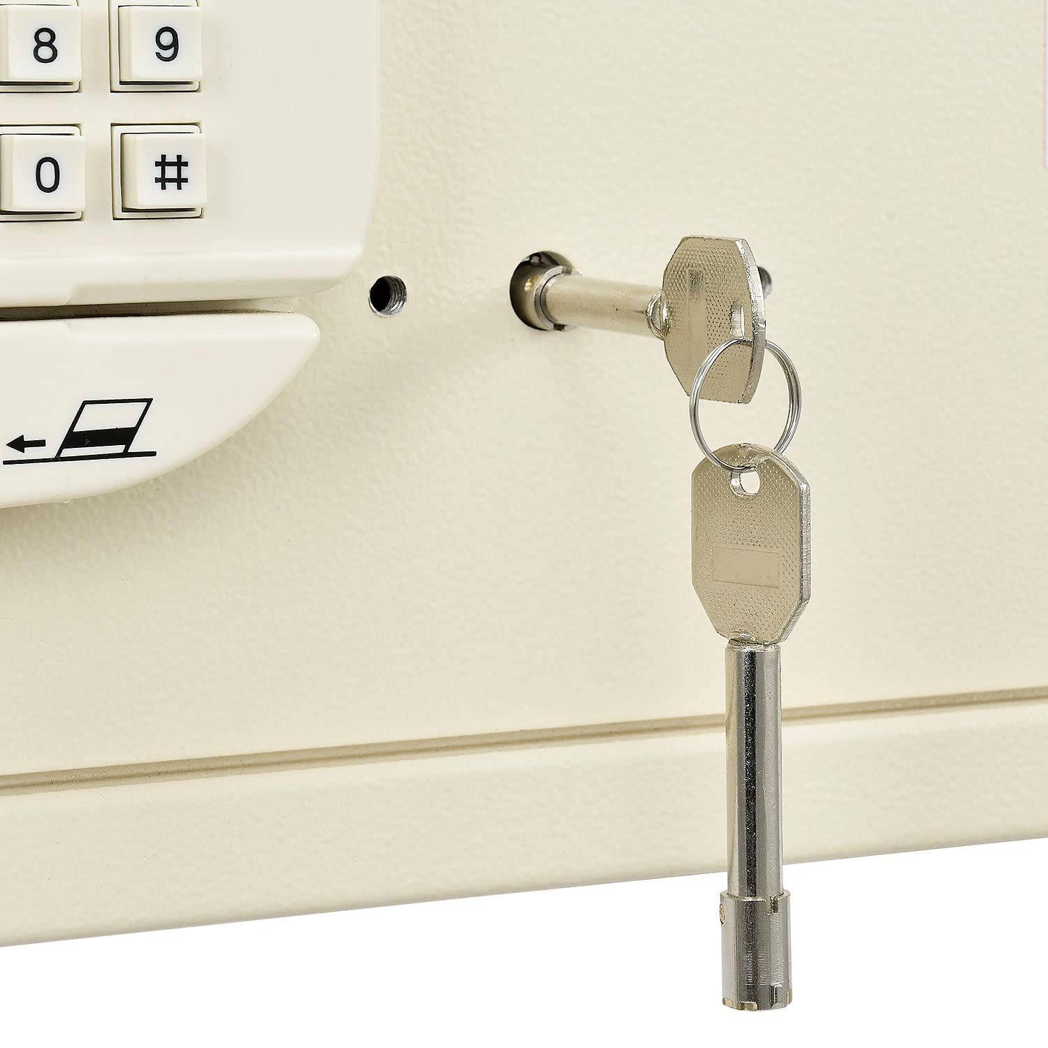 Global Industrial Personal Hotel Safe Electronic Lock with Card Slot Keyed Alike, White - 18 x 15 x 9 in.