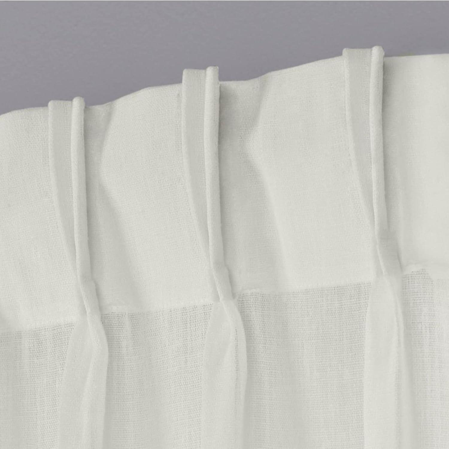 Set of 2 84"x54" Belgian Pinch Pleats Sheer Window Curtain Panel Ivory - Exclusive Home: Modern Sheer Curtain Panels