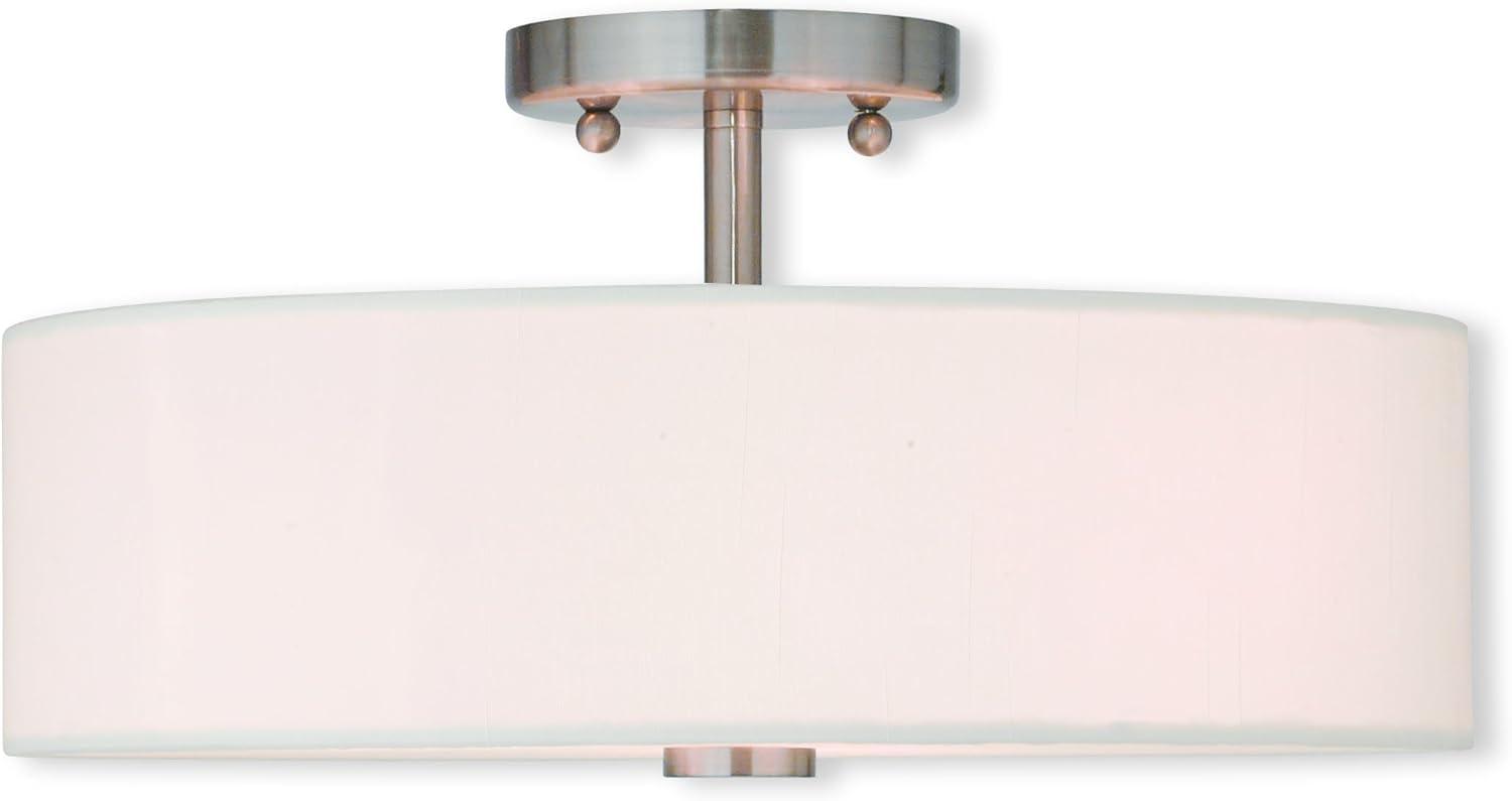 Livex Lighting Meridian 3 - Light Semi-Flush Mount in  Brushed Nickel