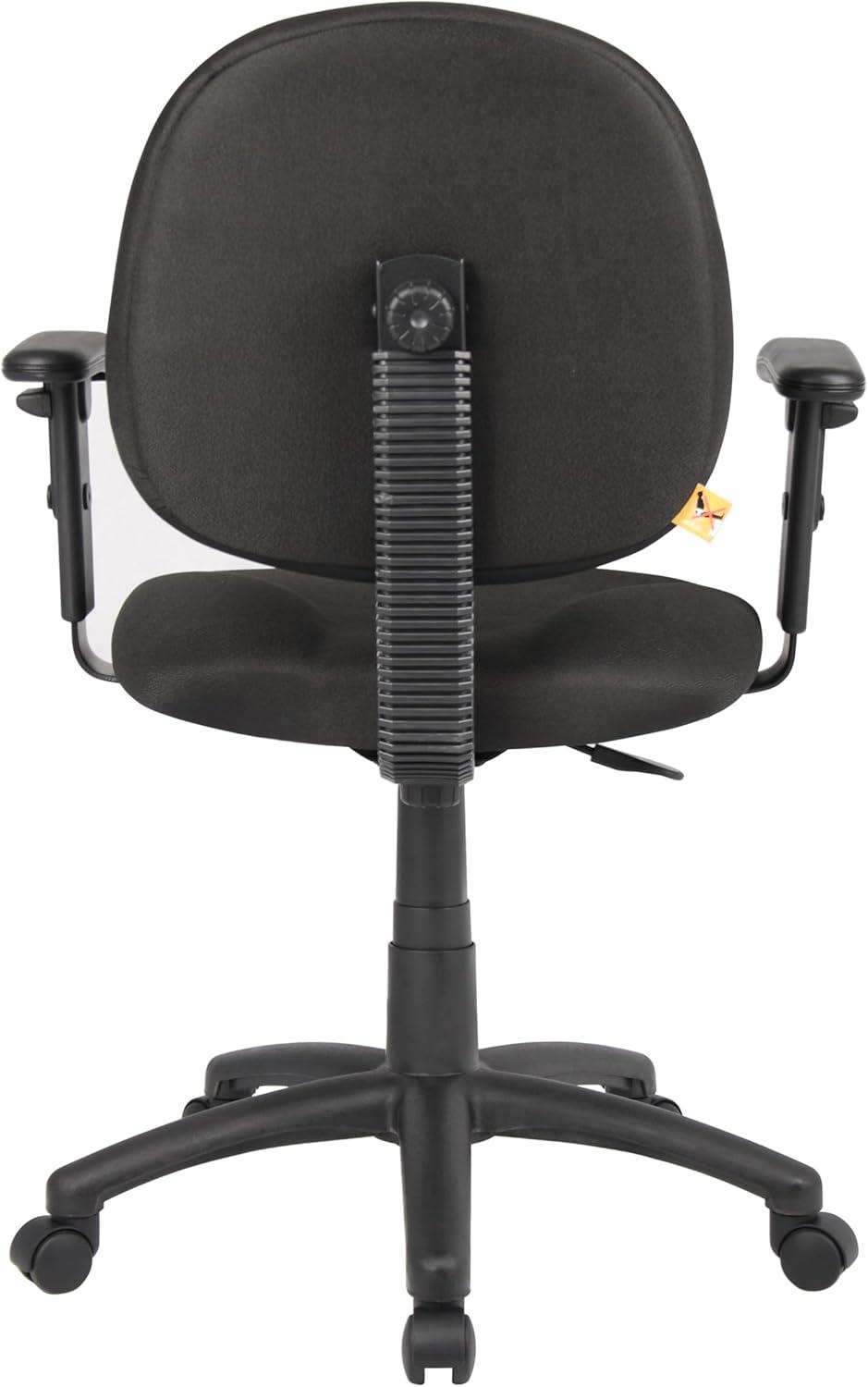 Black Adjustable Ergonomic Task Chair with Fabric Upholstery