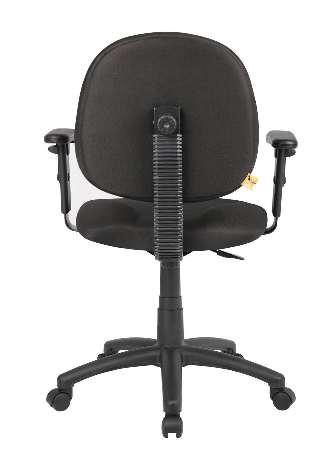 Black Adjustable Ergonomic Task Chair with Fabric Upholstery