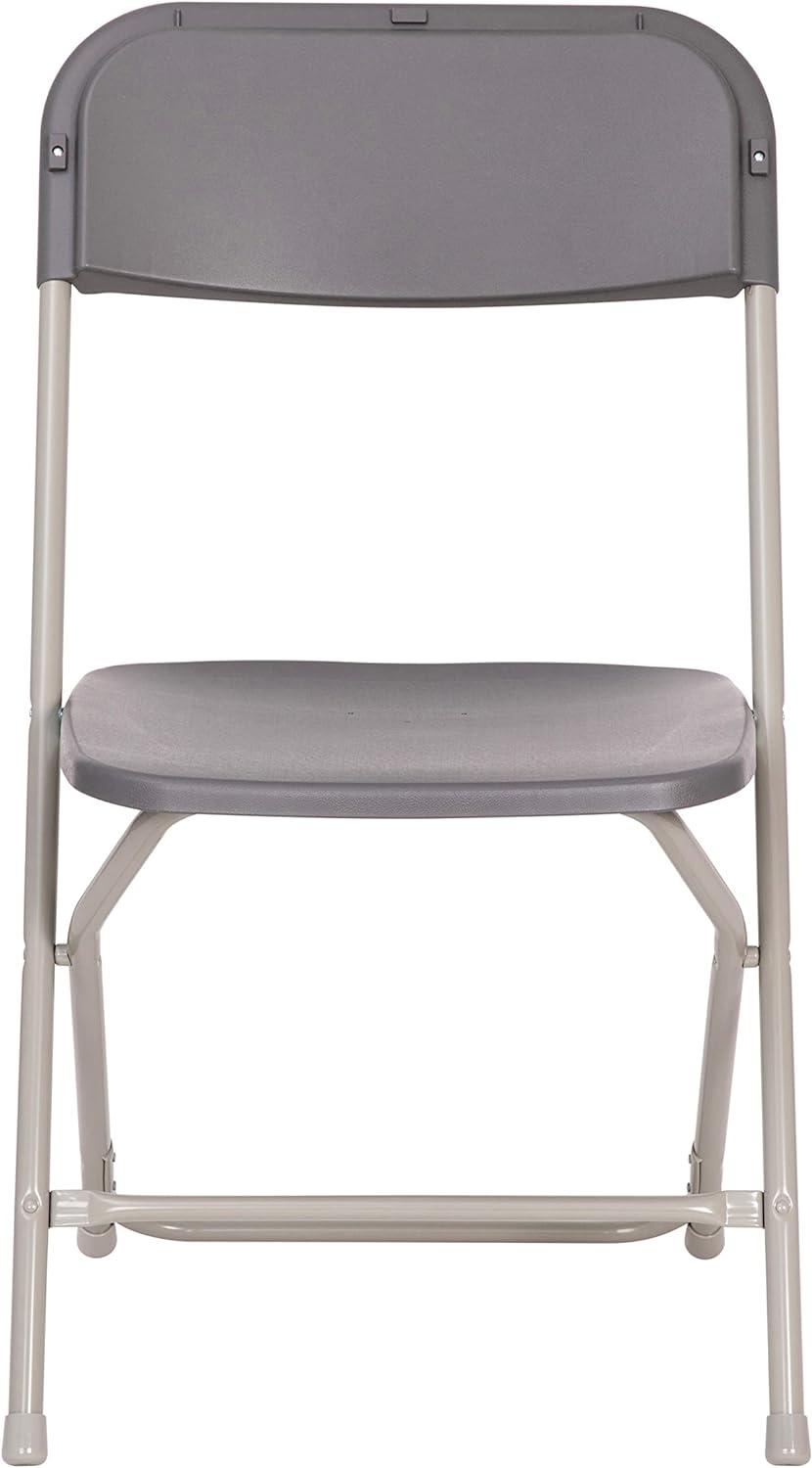 Extra Wide Gray Metal & Plastic Armless Reception Chair