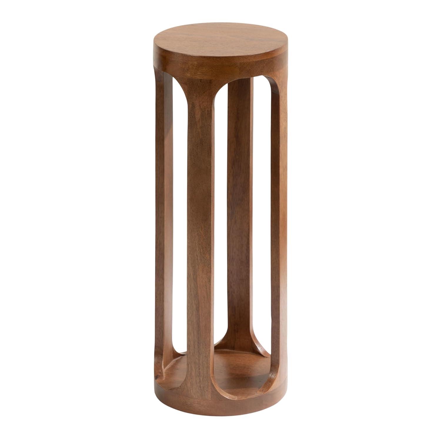 Kate and Laurel Dahl Wood Drink Table, 12x12x23, Walnut Brown