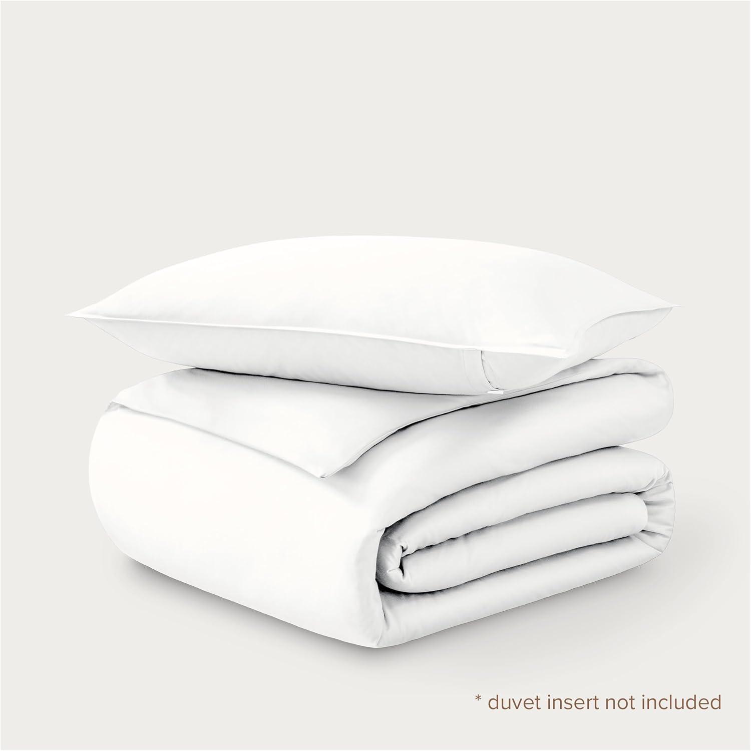 Bare Home 400 Thread Count Organic Cotton Sateen Duvet Cover Set
