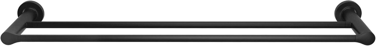 Matte Black 24-Inch Wall Mounted Double Towel Bar