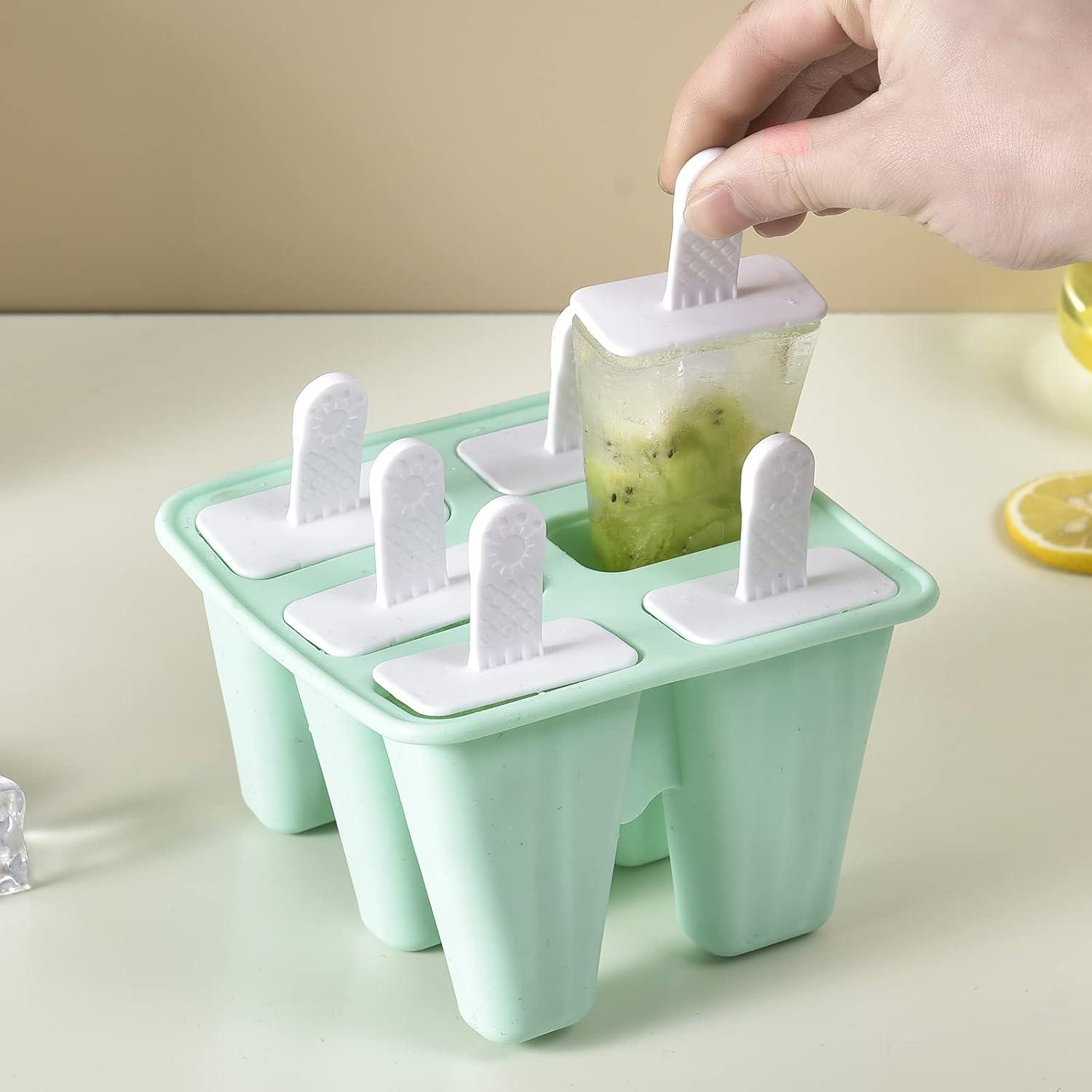 JUNYUI 6 Pieces Silicone Ice Reusable Easy Release Ice Make Ice Cube Mold Mint Green One Size