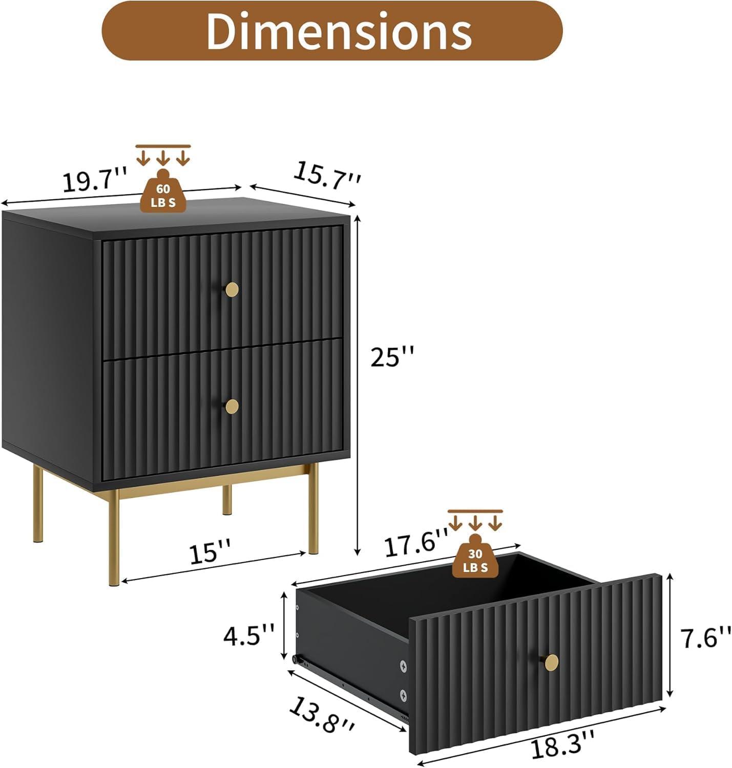 Nightstand With 2 Drawers (Set of 2)