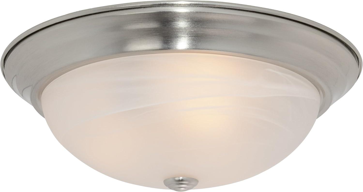 Designers Fountain 15 inch Large 3-Light Satin Platinum Flush Mount Ceiling Light, 1257L-SP-AL