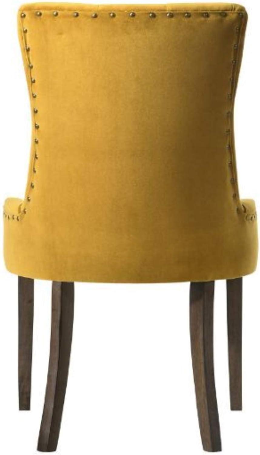 22" Farren Accent Chair Yellow Velvet/Espresso Finish - Acme Furniture
