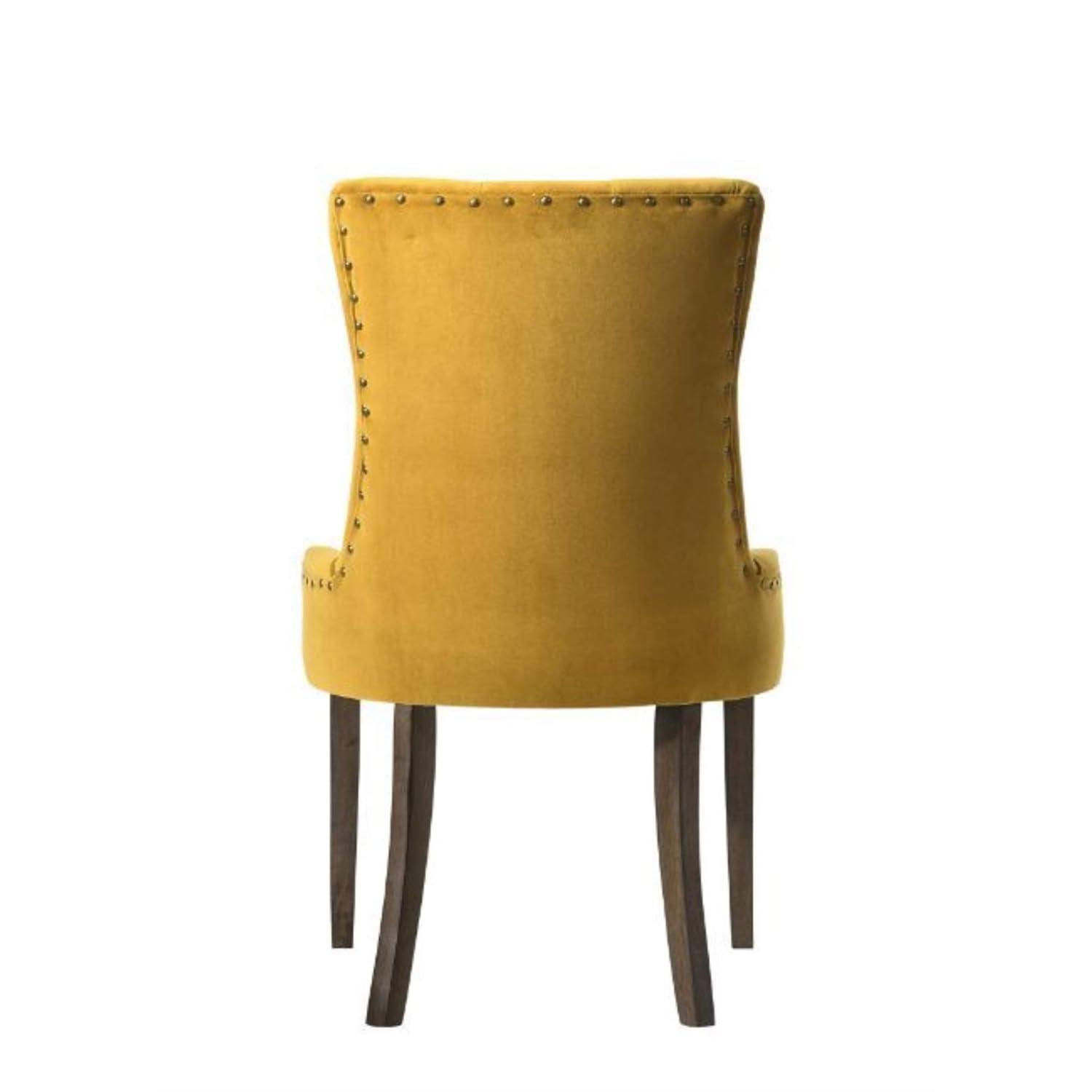 22" Farren Accent Chair Yellow Velvet/Espresso Finish - Acme Furniture